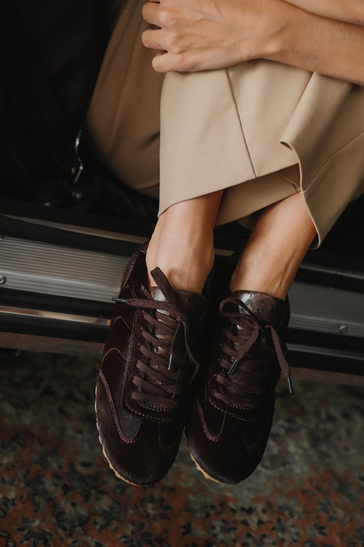 Sneaker Alberto Piel Efecto Pelo Marrón Chocolate