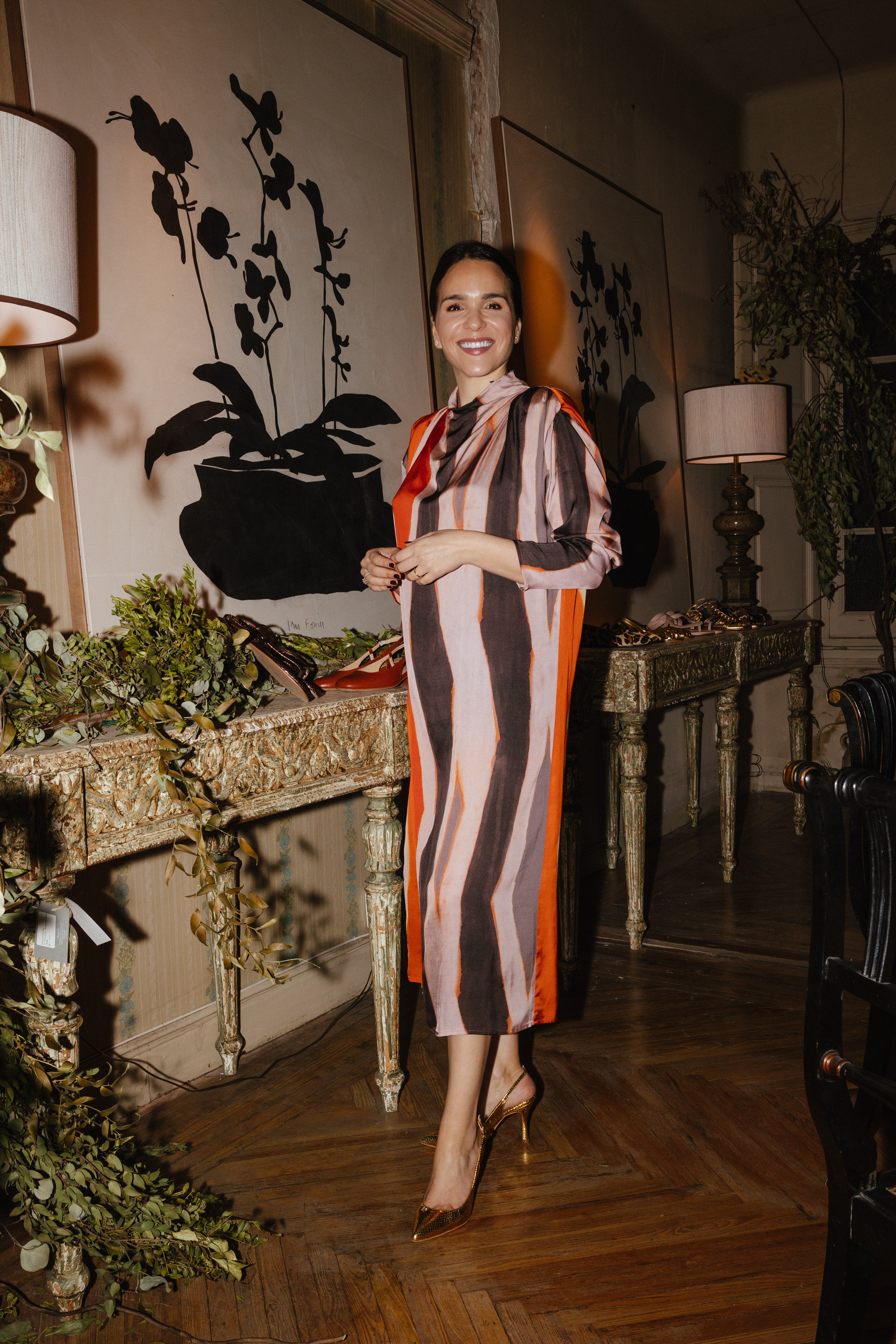 LIMITED EDITION - STILETTO PERLI PYTHON EFFECT GOLD 8CM HEEL