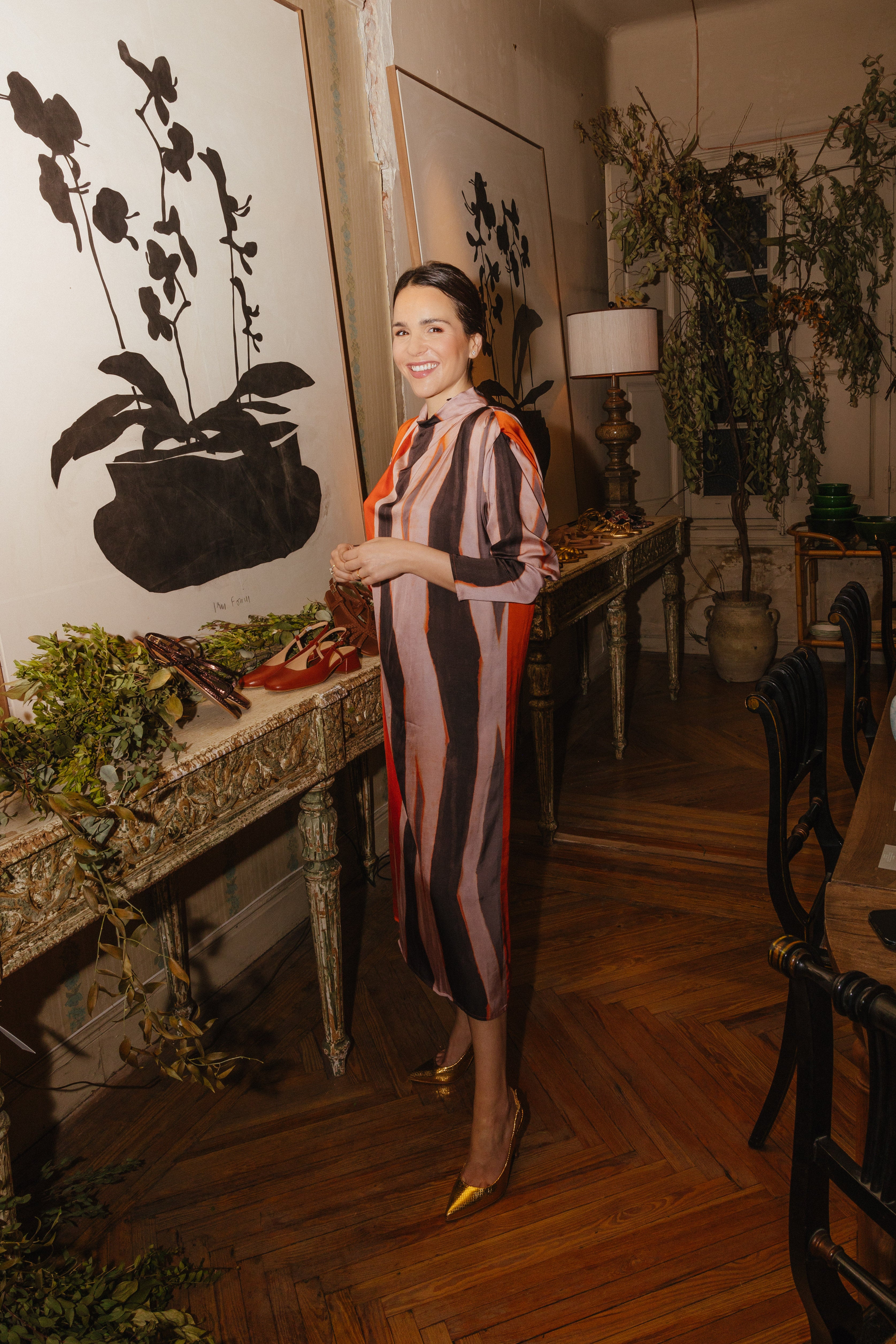 LIMITED EDITION - STILETTO PERLI PYTHON EFFECT GOLD 8CM HEEL