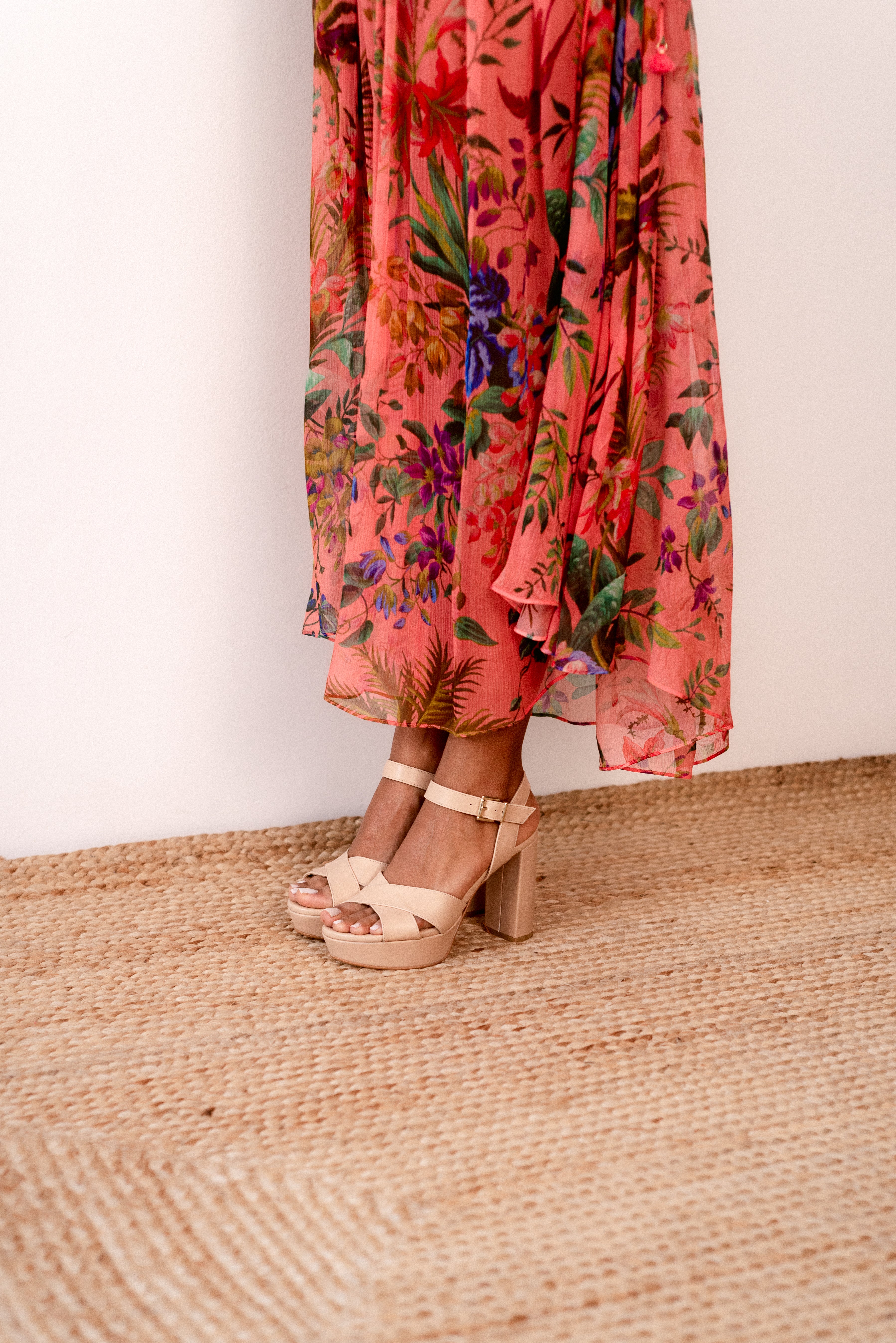 MARTINA NUDE LEATHER SANDAL 10CM HEEL