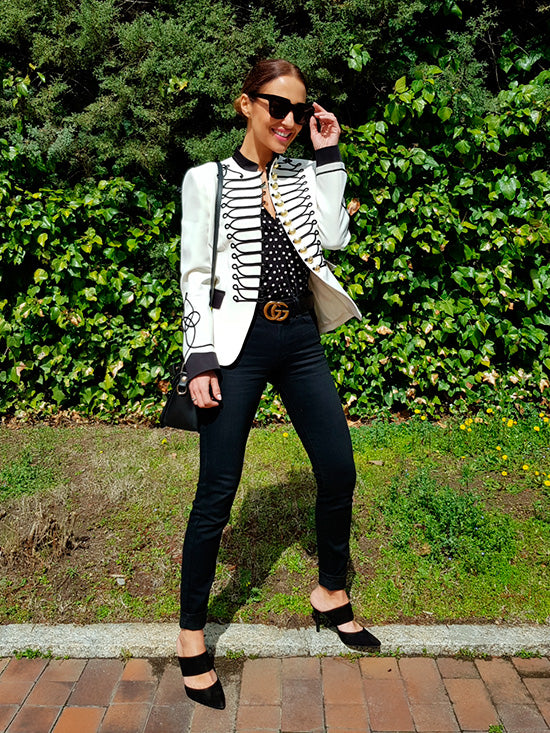 STILETTO ALBA ANTE NEGRO TACÓN 8CM