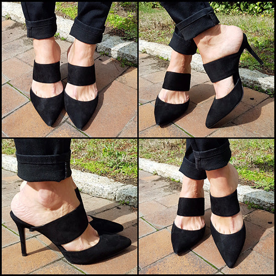 STILETTO ALBA BLACK SUEDE 8CM HEEL
