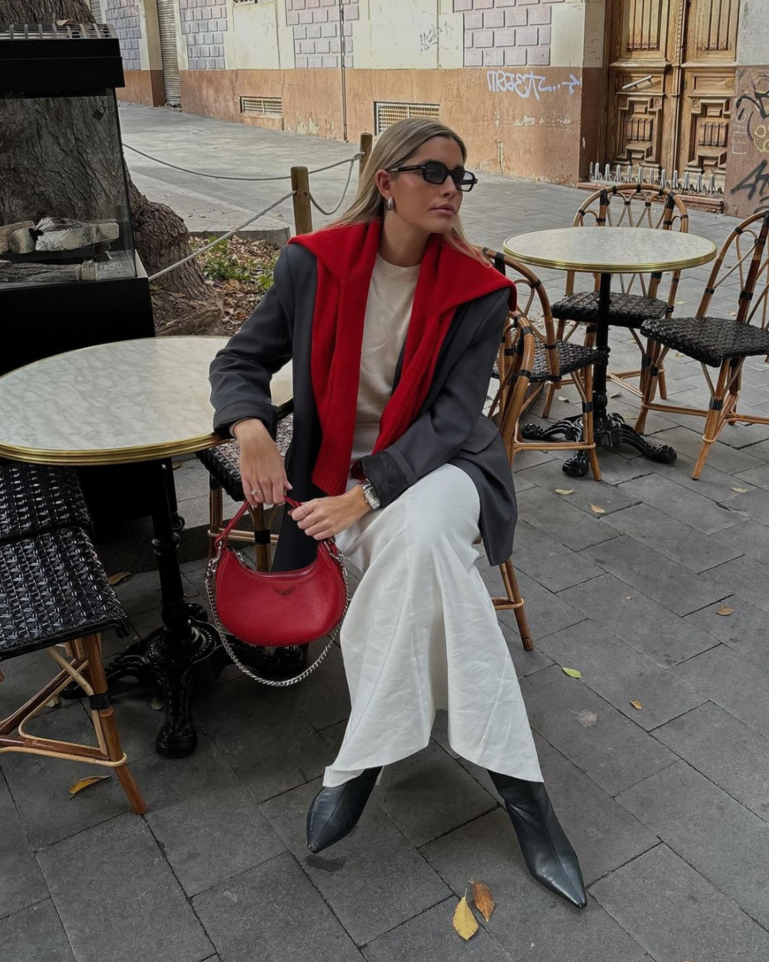 PEPA BLACK LEATHER BOOT MIDI HEEL 5CM