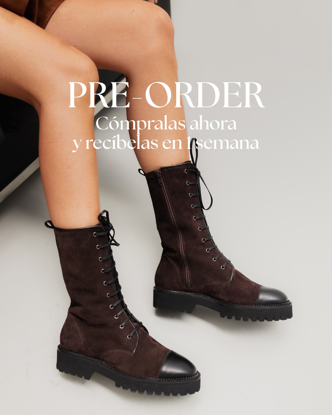 CARLOTA BLACK LEATHER BIKER BOOT 4CM