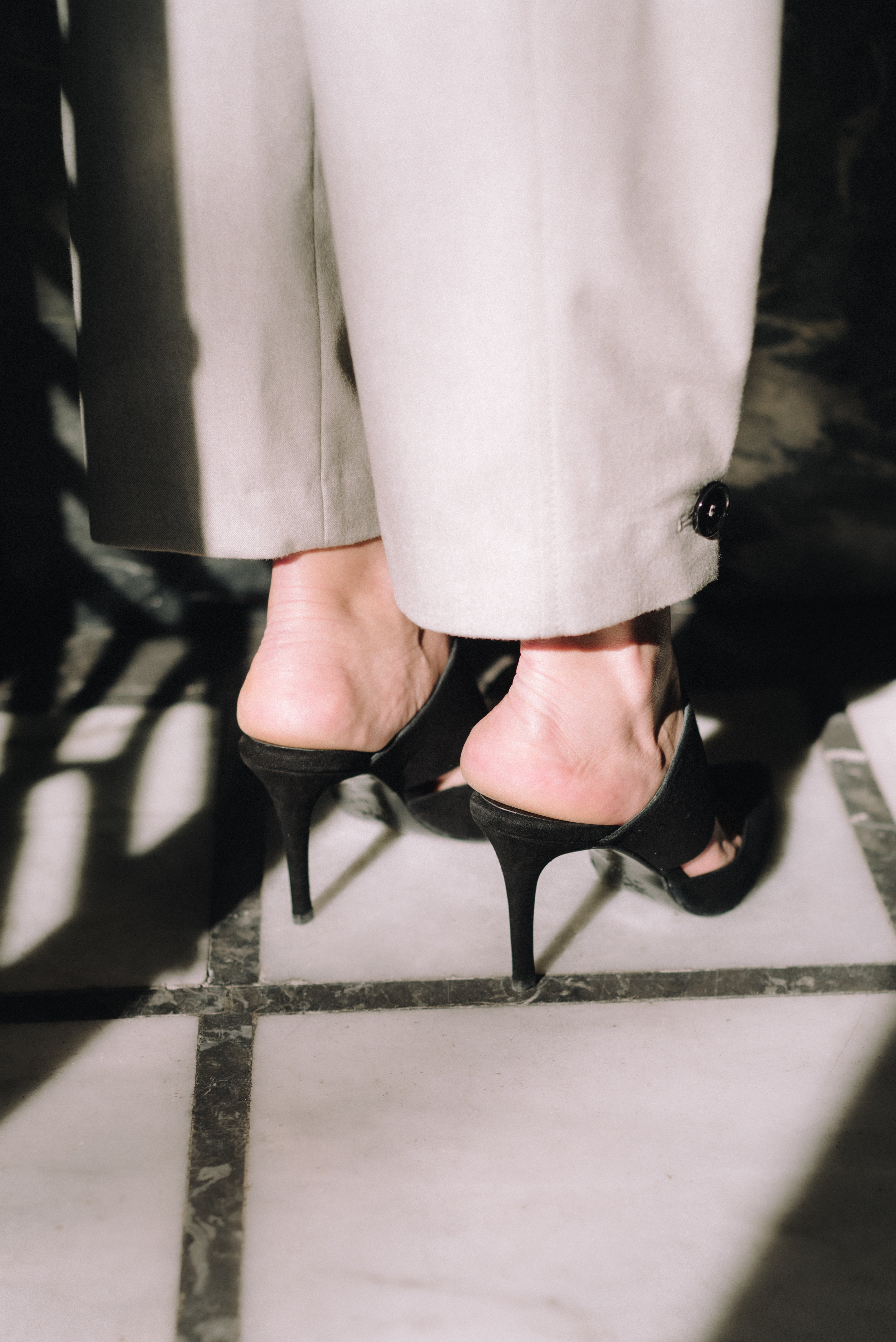 STILETTO ALBA BLACK SUEDE 8CM HEEL