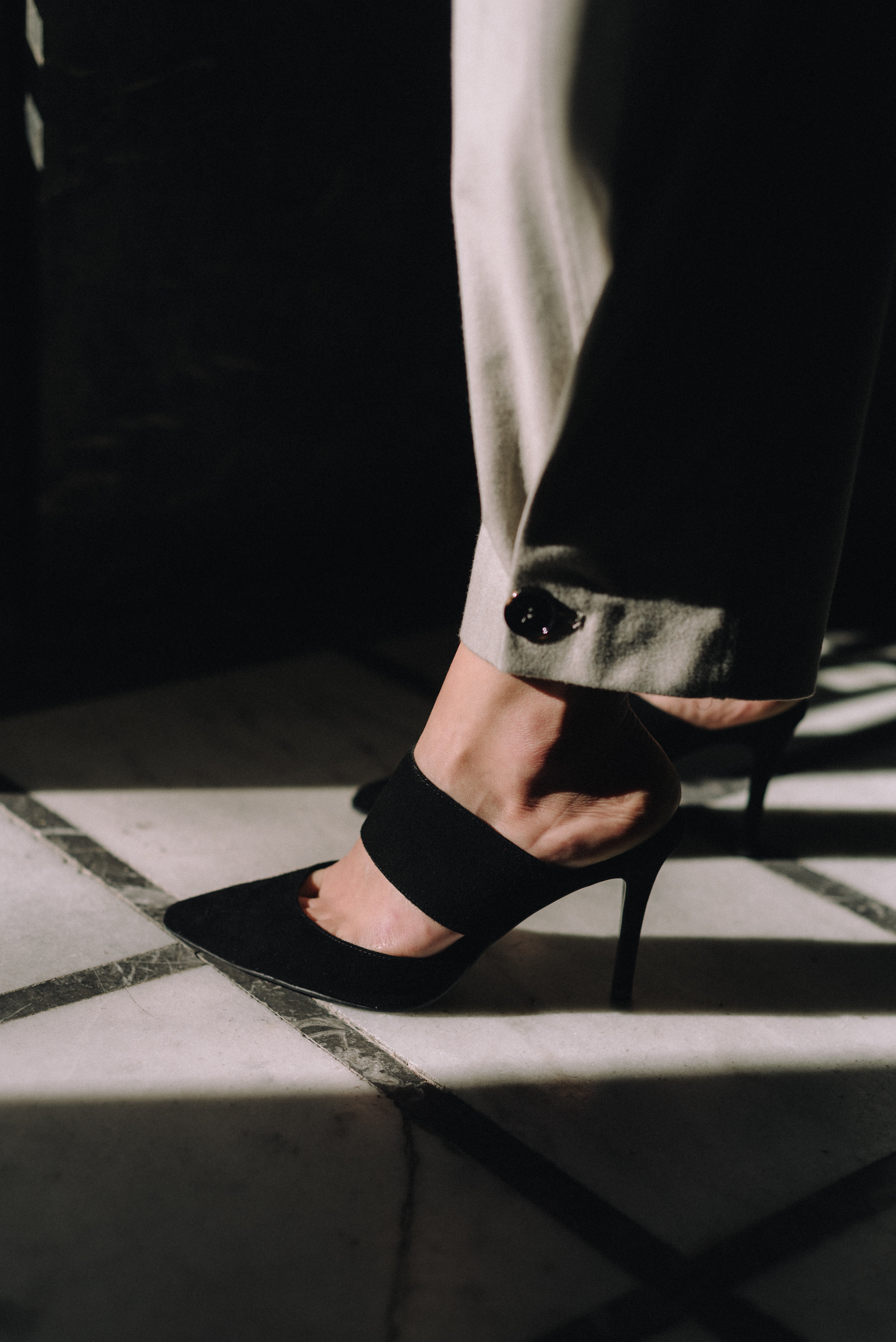 STILETTO ALBA BLACK SUEDE 8CM HEEL