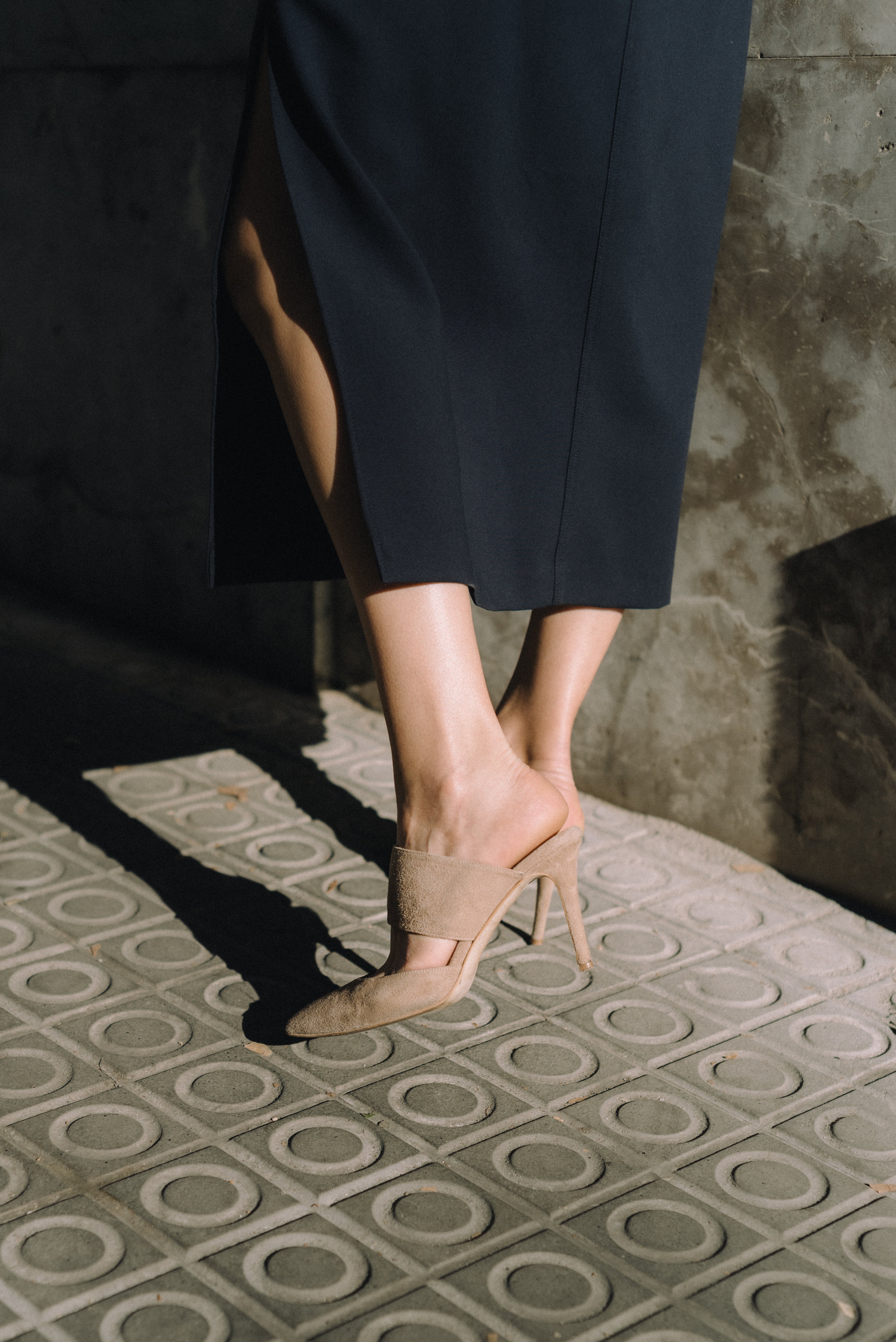 STILETTO ALBA NATURAL SUEDE 8CM HEEL