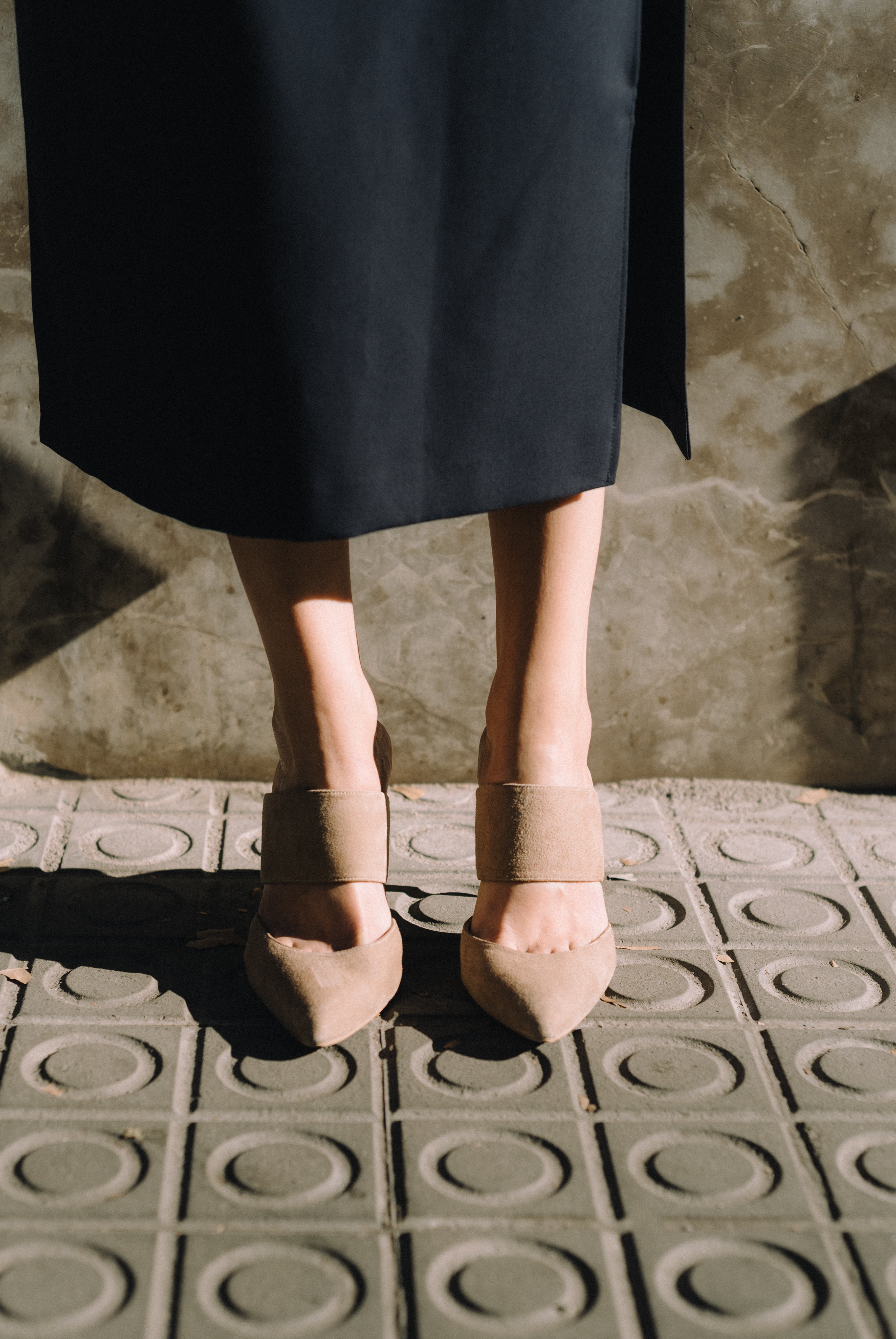 STILETTO ALBA NATURAL SUEDE 8CM HEEL