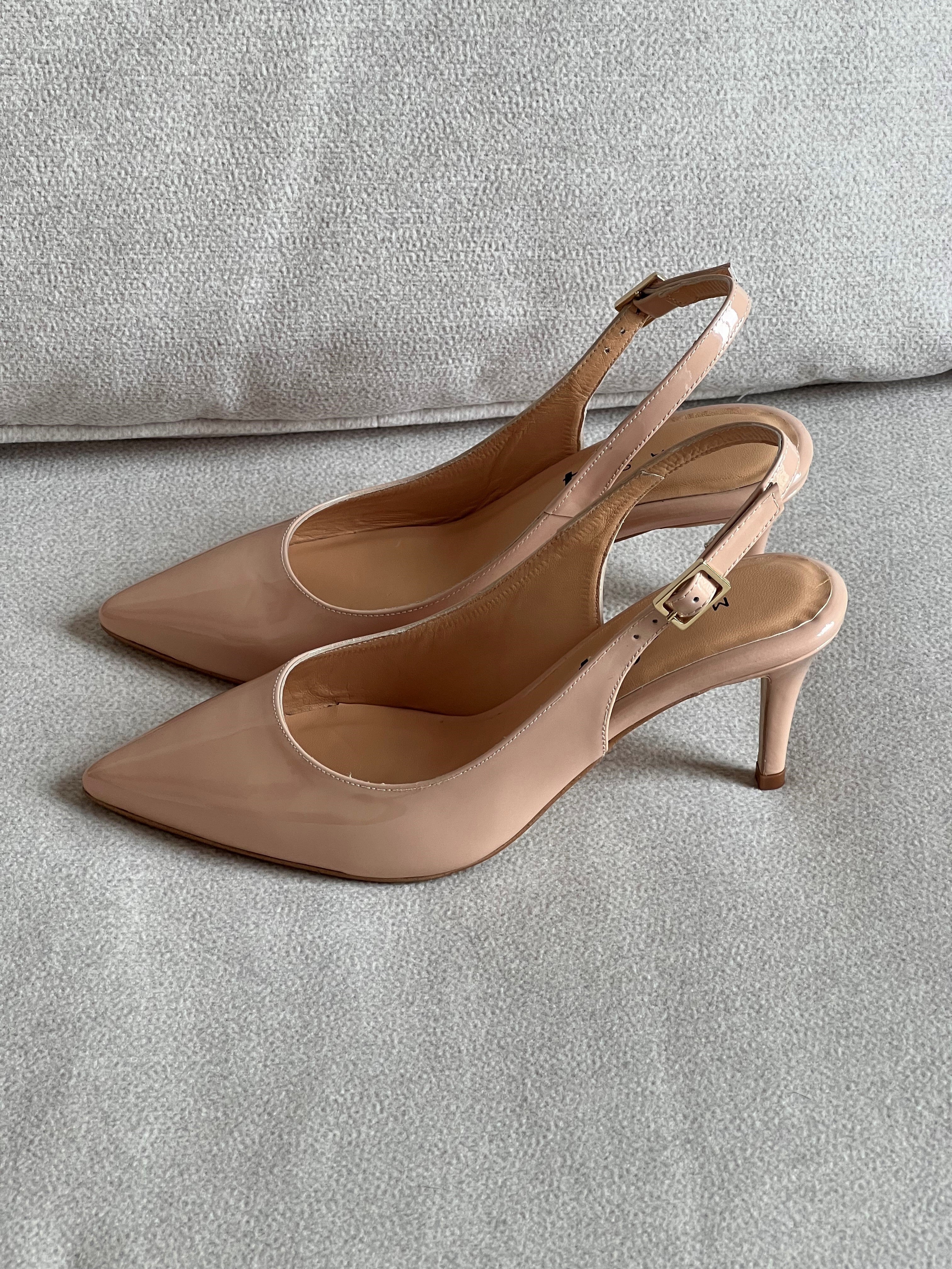 ANGELES NUDE PATENT LEATHER 6CM HEEL STRAIGHT STOOPED STILETTO