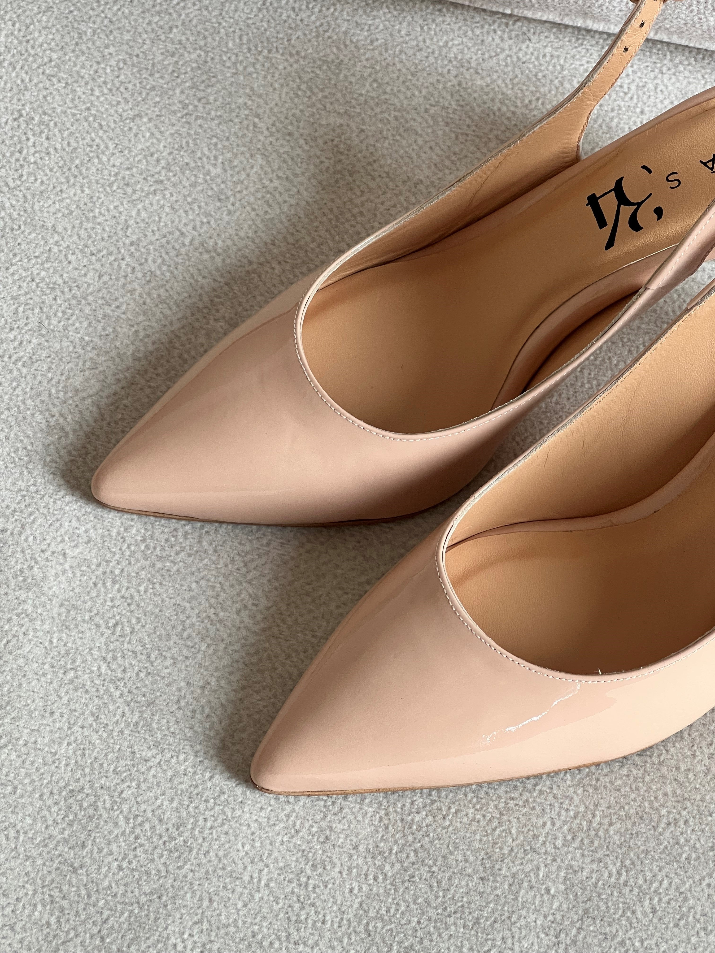 ANGELES NUDE PATENT LEATHER 6CM HEEL STRAIGHT STOOPED STILETTO