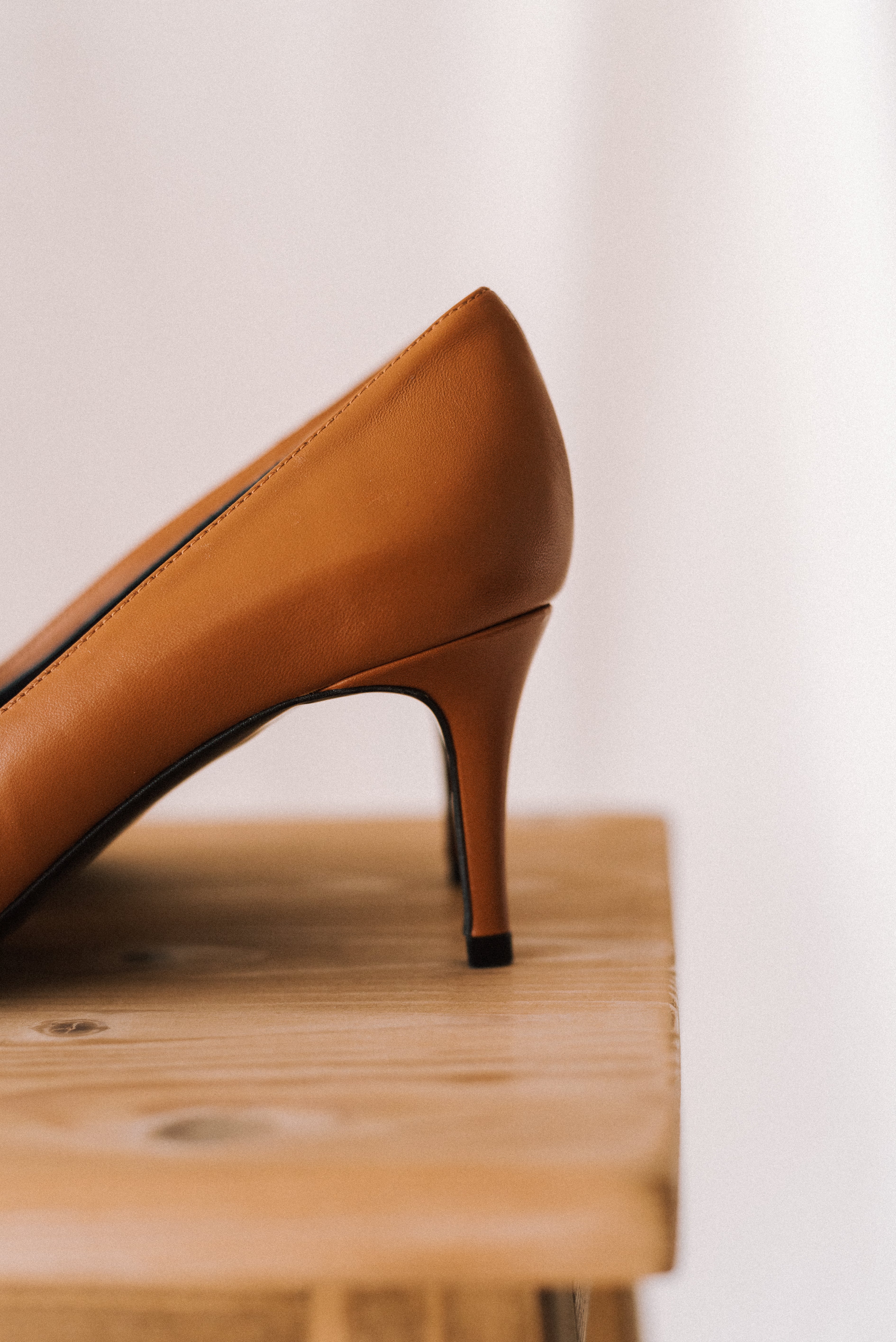 STILETTO MARIA BROWN LEATHER 6CM HEEL