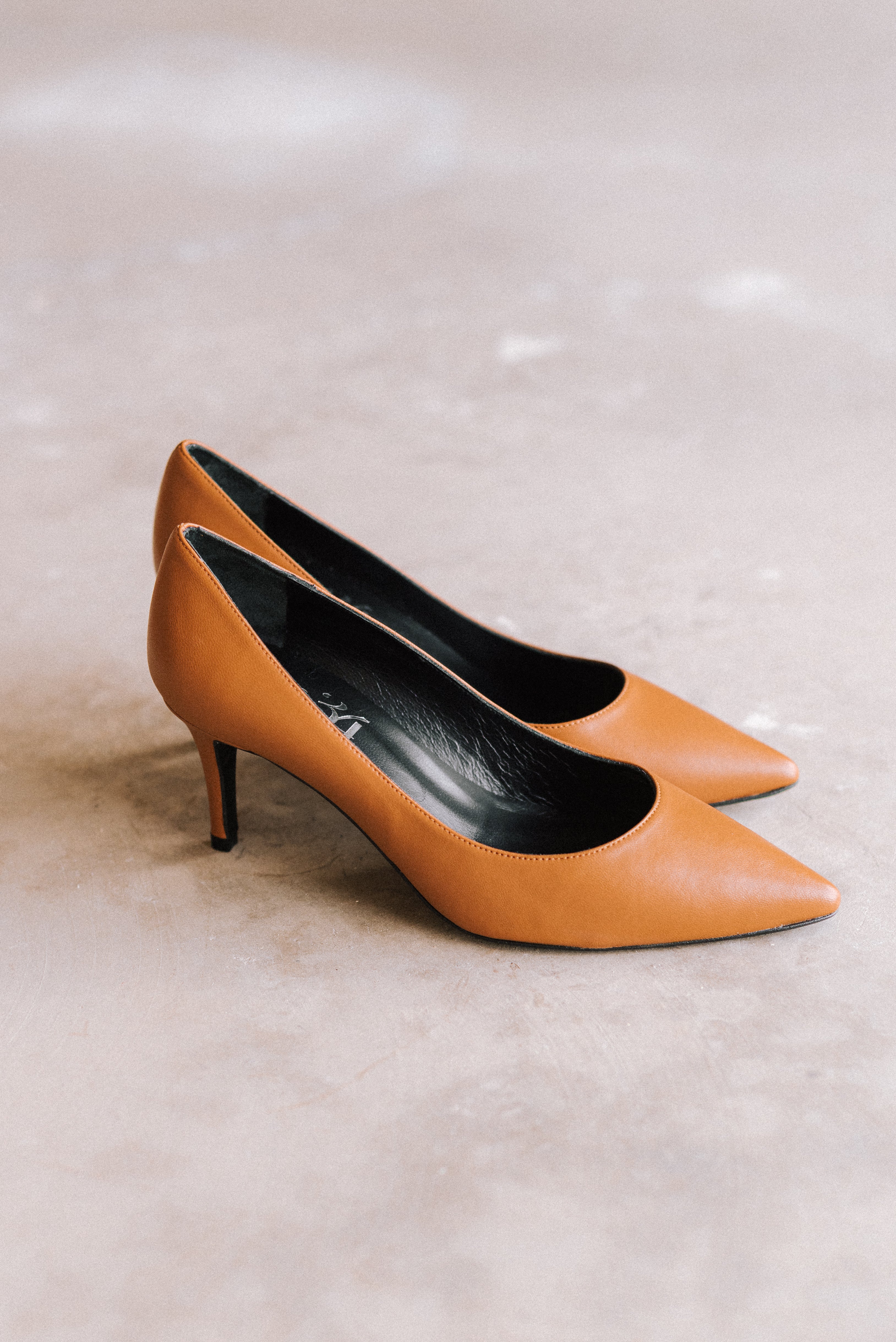STILETTO MARIA BROWN LEATHER 6CM HEEL