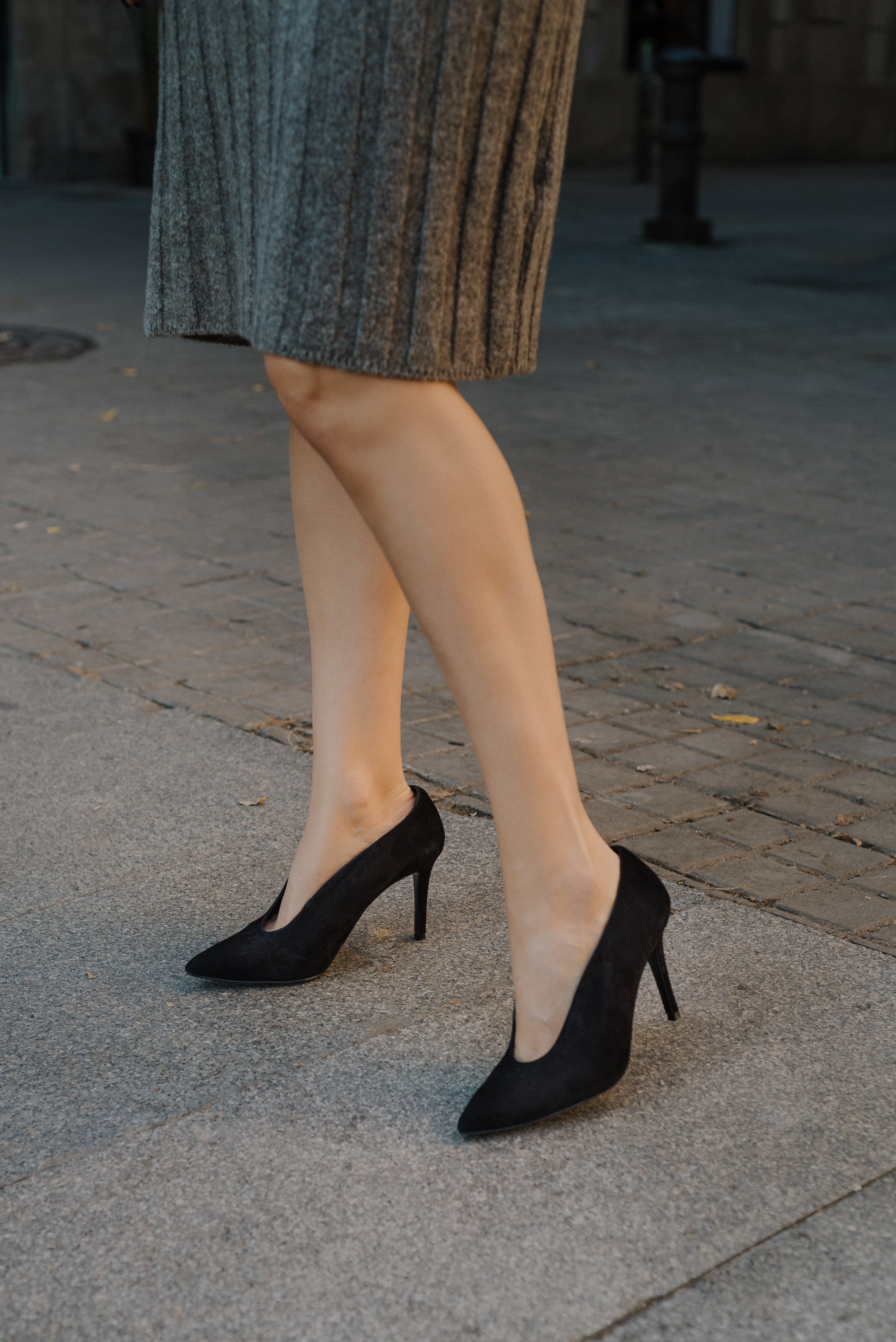 AMALIA STILETTO BLACK SUEDE 8CM HEEL