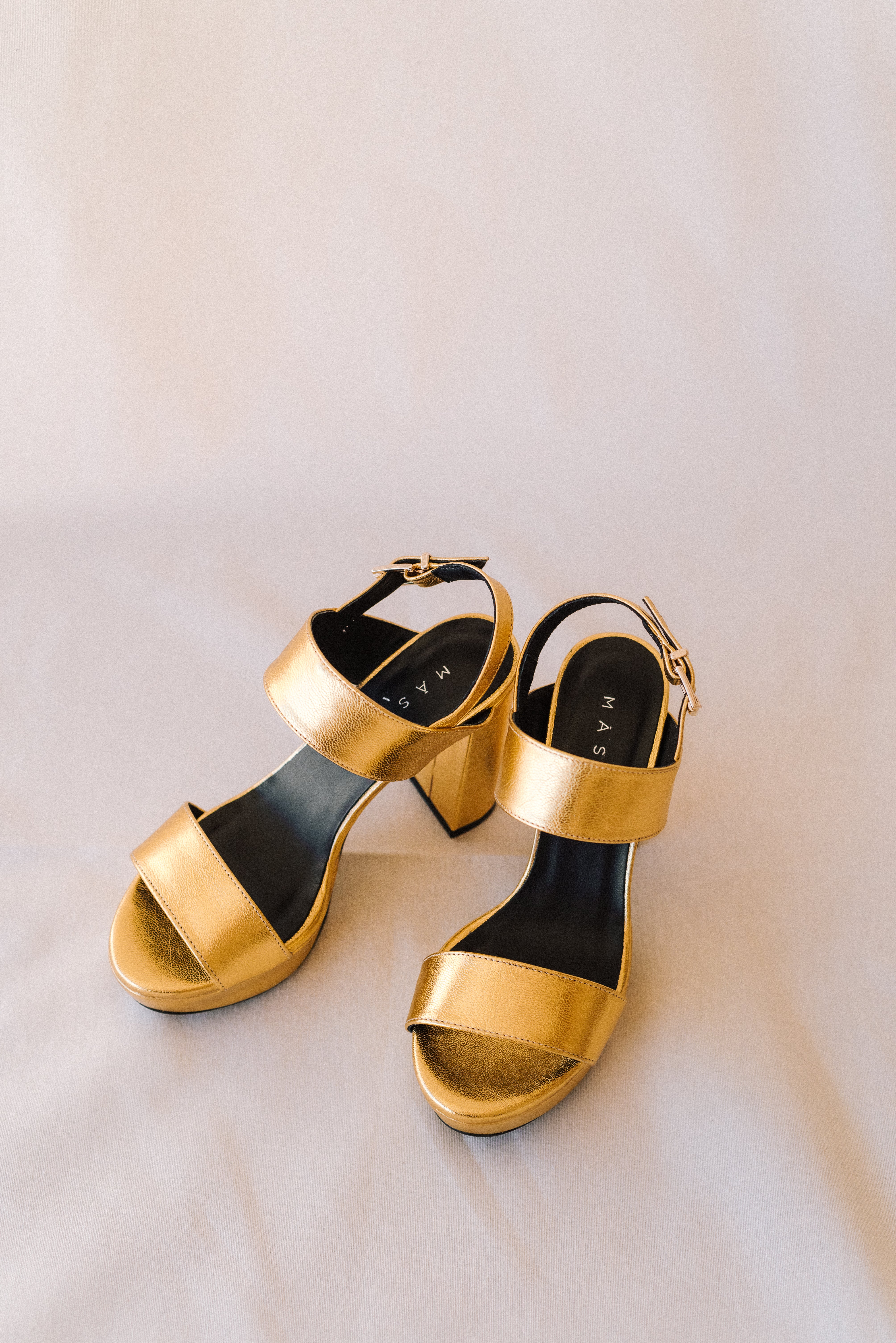 MONICA GOLD LEATHER SANDAL 10CM HEEL