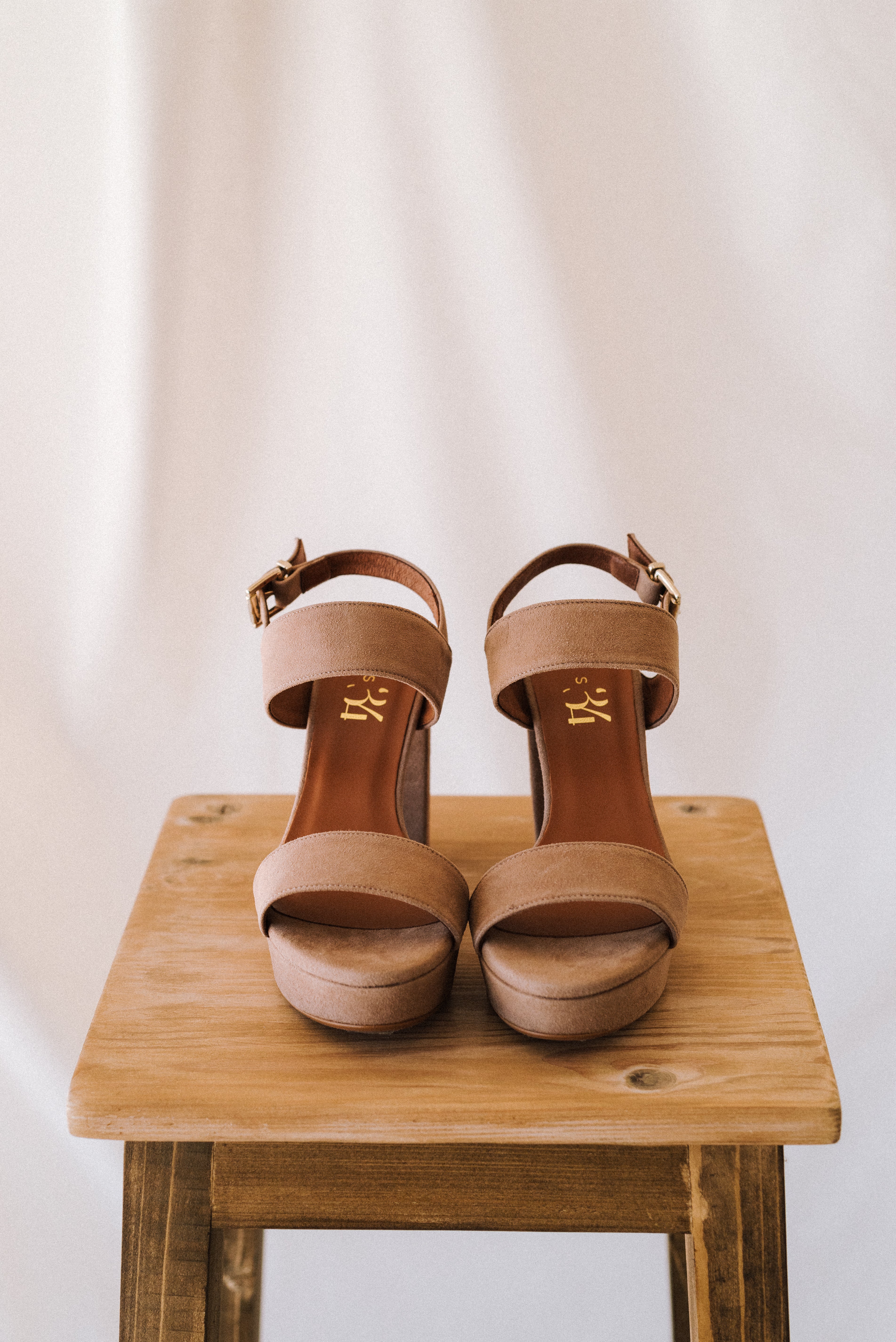 MONICA SANDAL NATURAL SUEDE 10CM HEEL