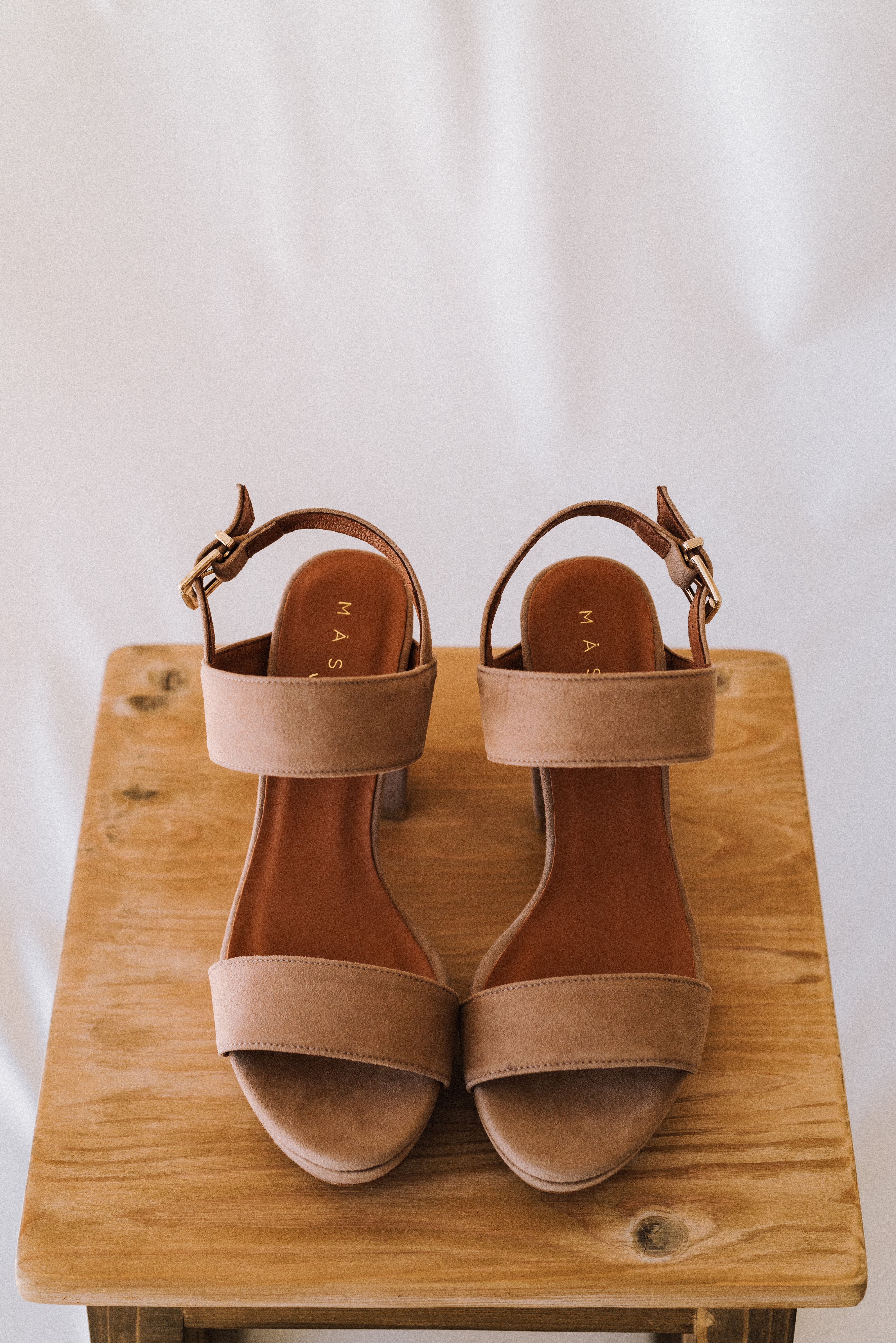 MONICA SANDAL NATURAL SUEDE 10CM HEEL