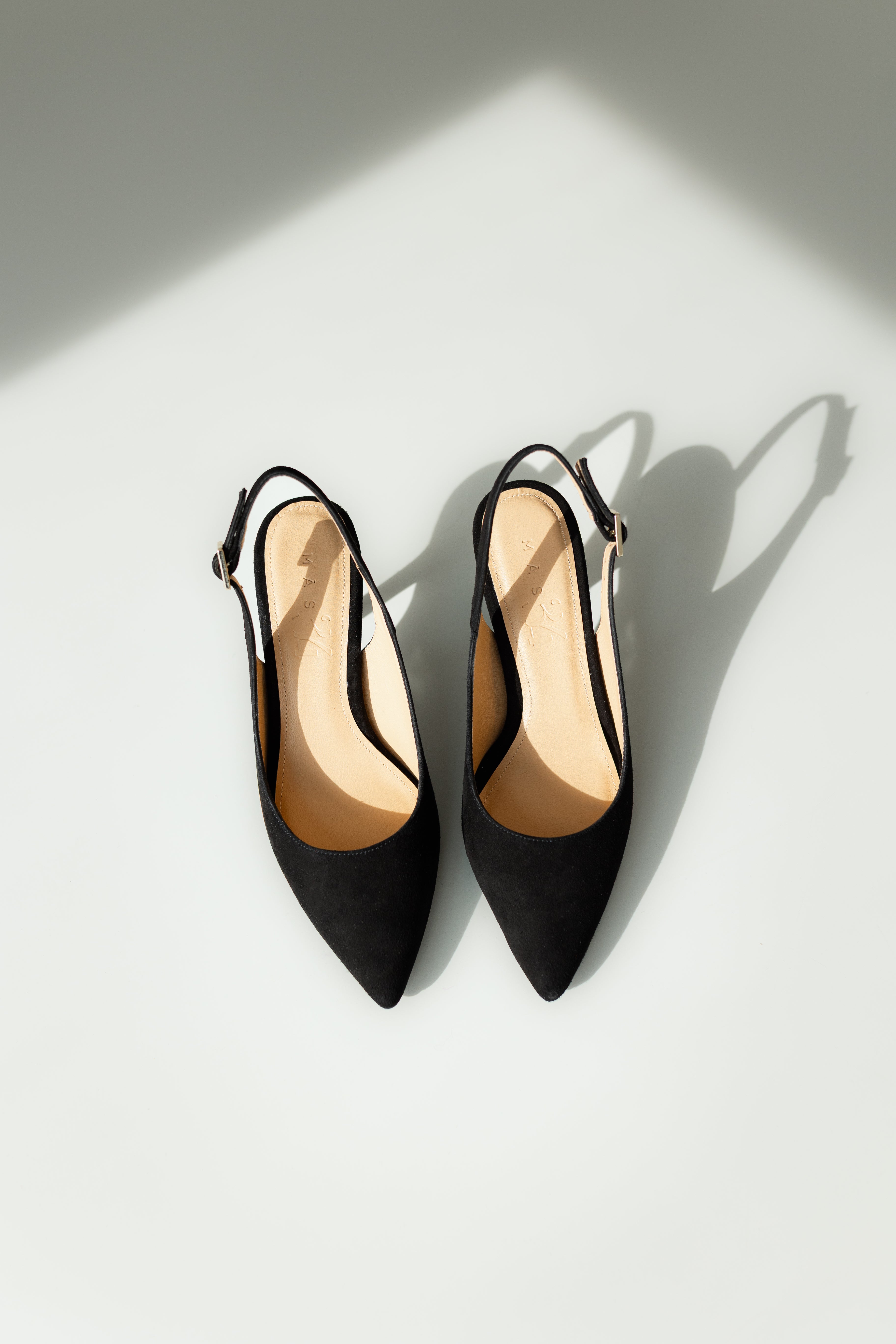 HANNA BLACK SUEDE 6CM HEEL SLINGBACK STILETTO