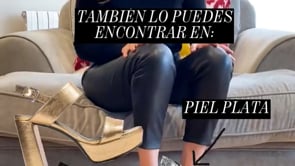 Video explicativo sandalias de tacón y plataforma modelo Mónica en piel efecto coco negro