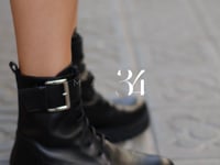 Bota motera mujer femenina en piel negra