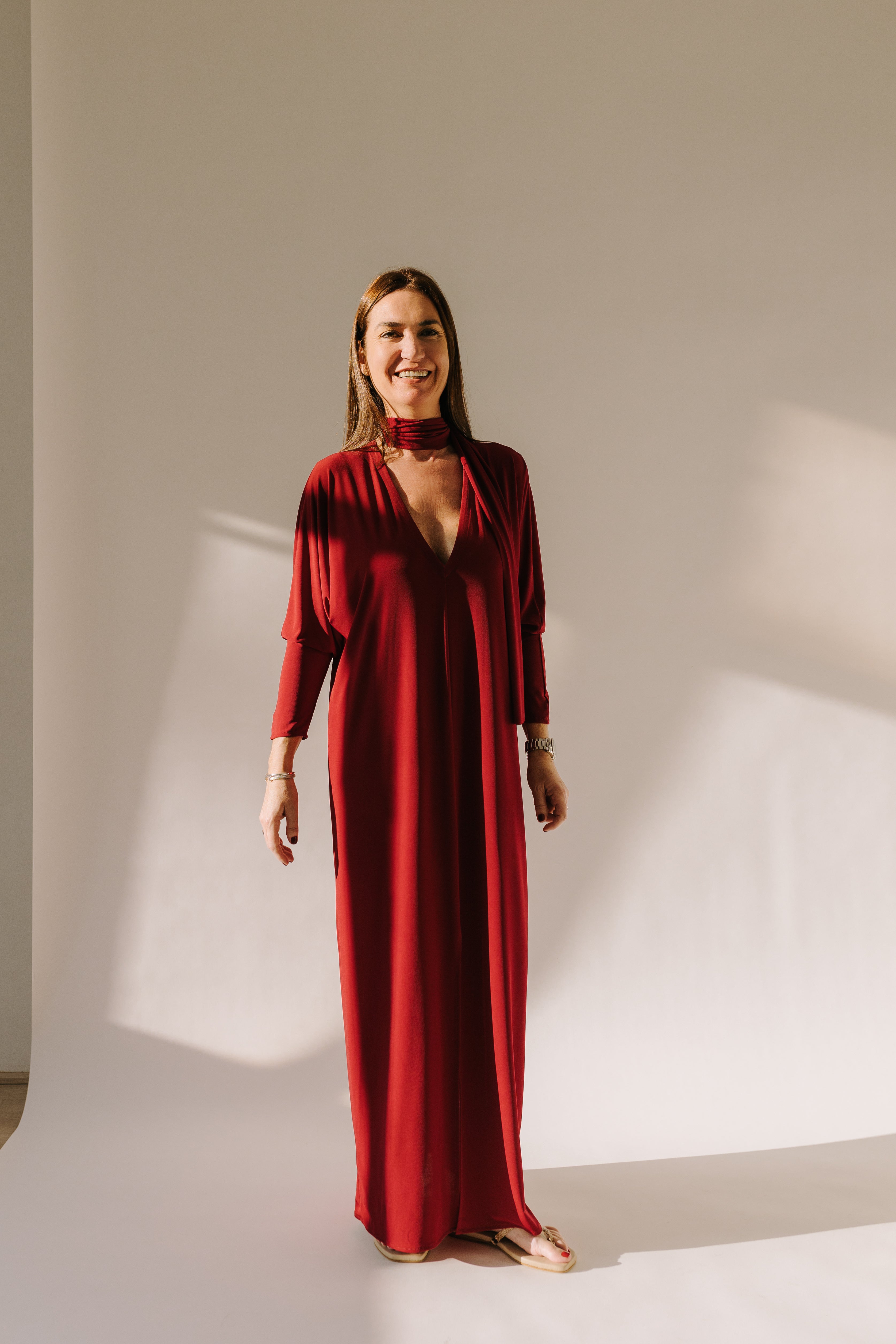 VESTIDO VERA GRANATE