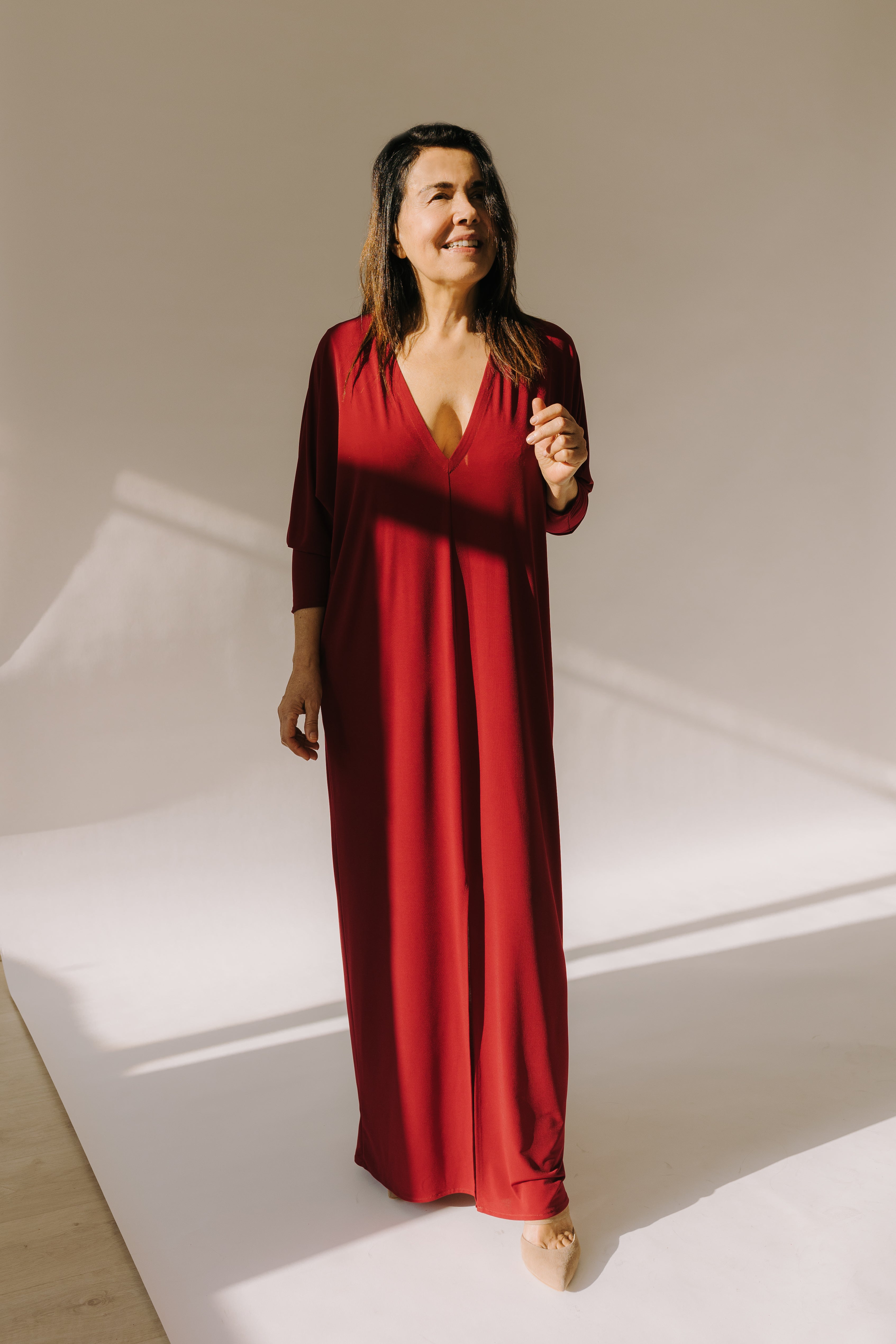 VESTIDO VERA GRANATE