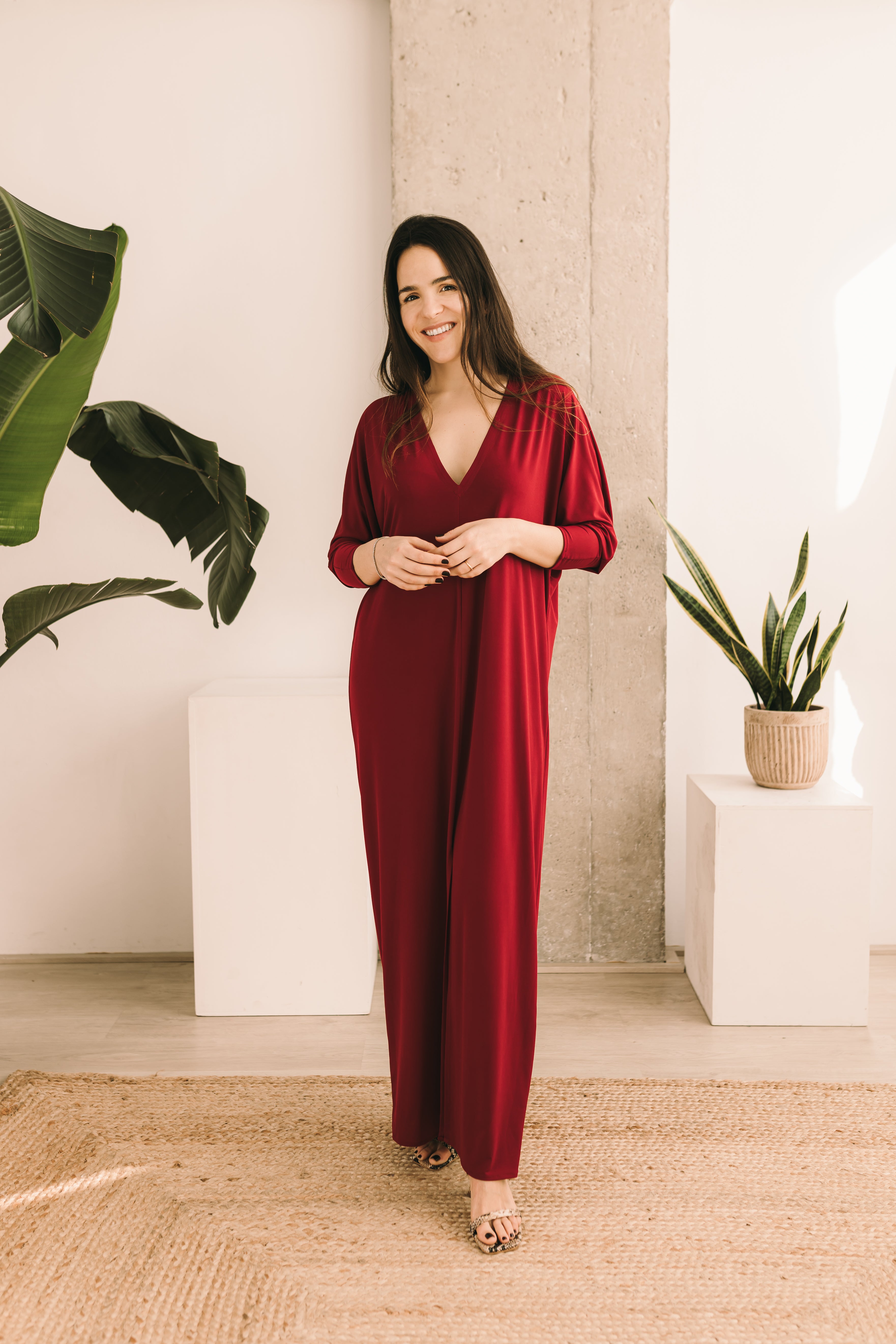 VESTIDO VERA GRANATE
