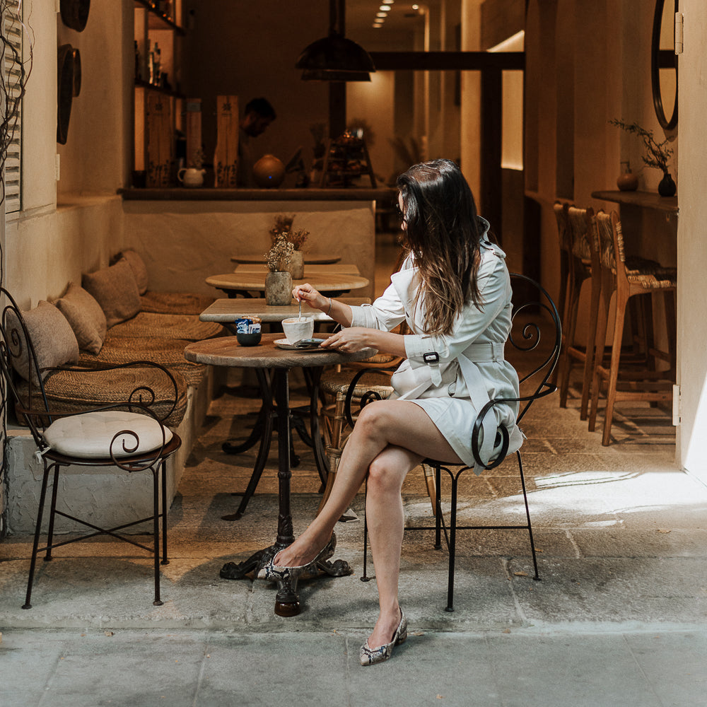 Zapatos planos mujer muy cómodos y elegantes en piel efecto pitón arena