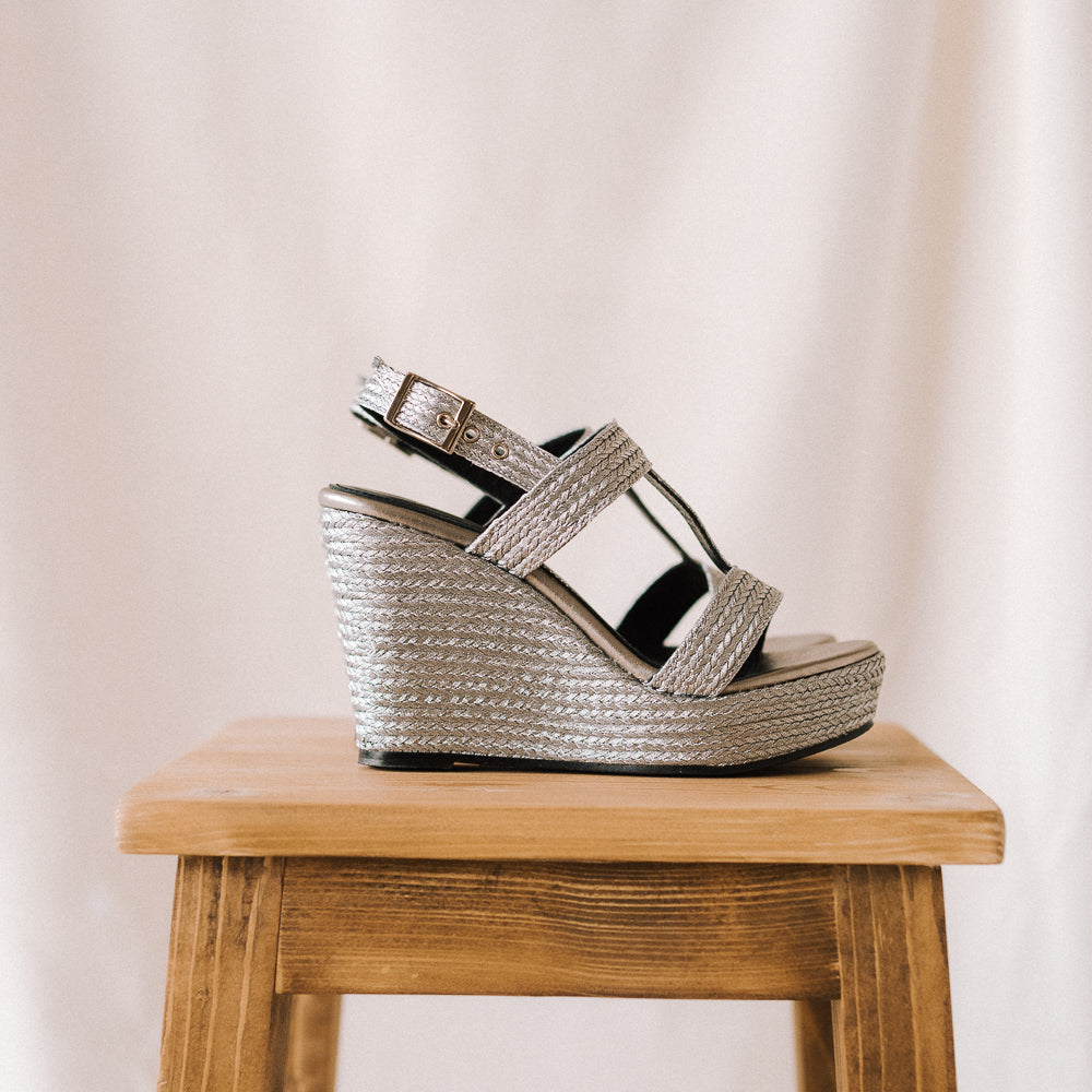 Alpargatas novia plateadas