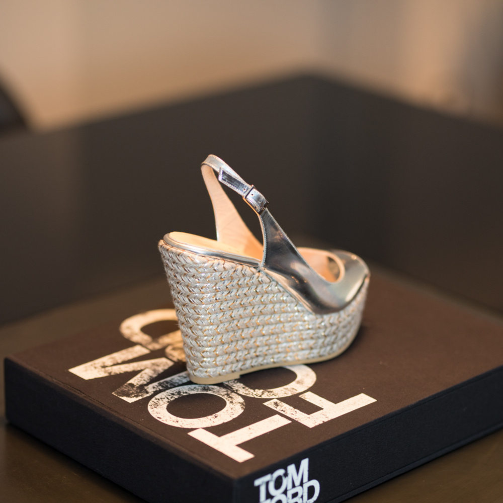 Cuñas para novias en color plata