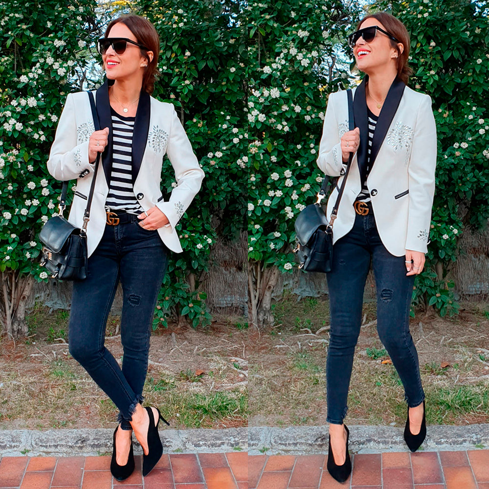 Paula Echevarría con zapatos favoritos de Mas34 Manuela en ante negro