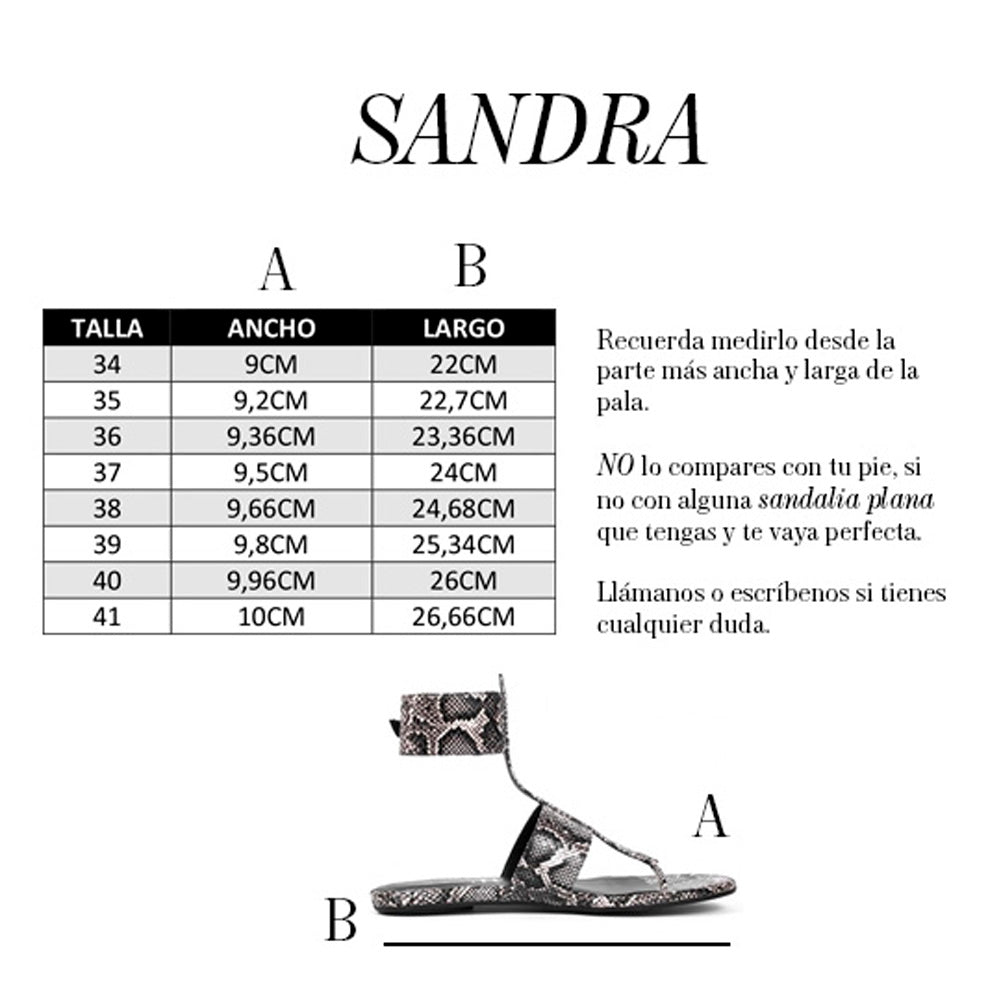 SANDRA FLAT SANDAL IN NATURAL EMBOSSED LEATHER
