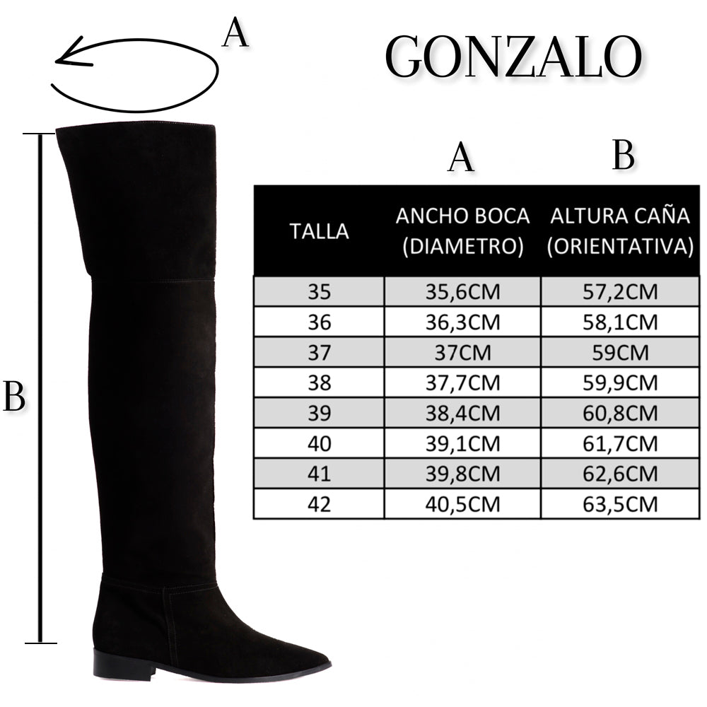 Tabla medidas bota Gonzalo