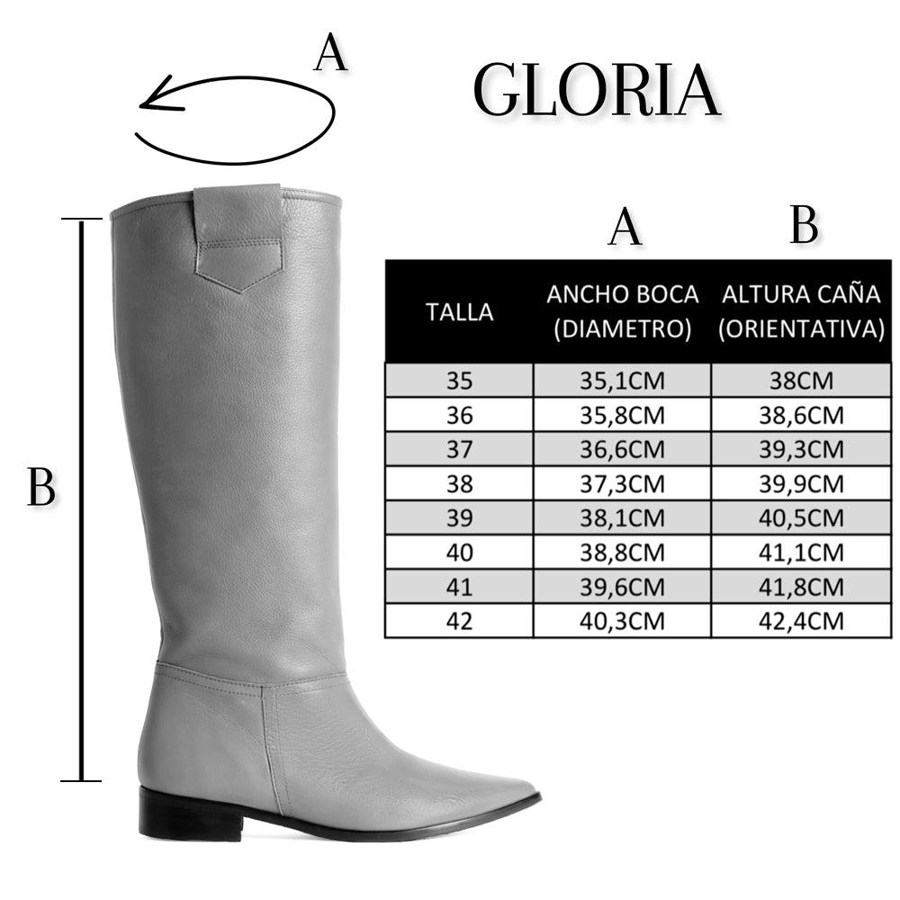 Tallas de la bota gloria