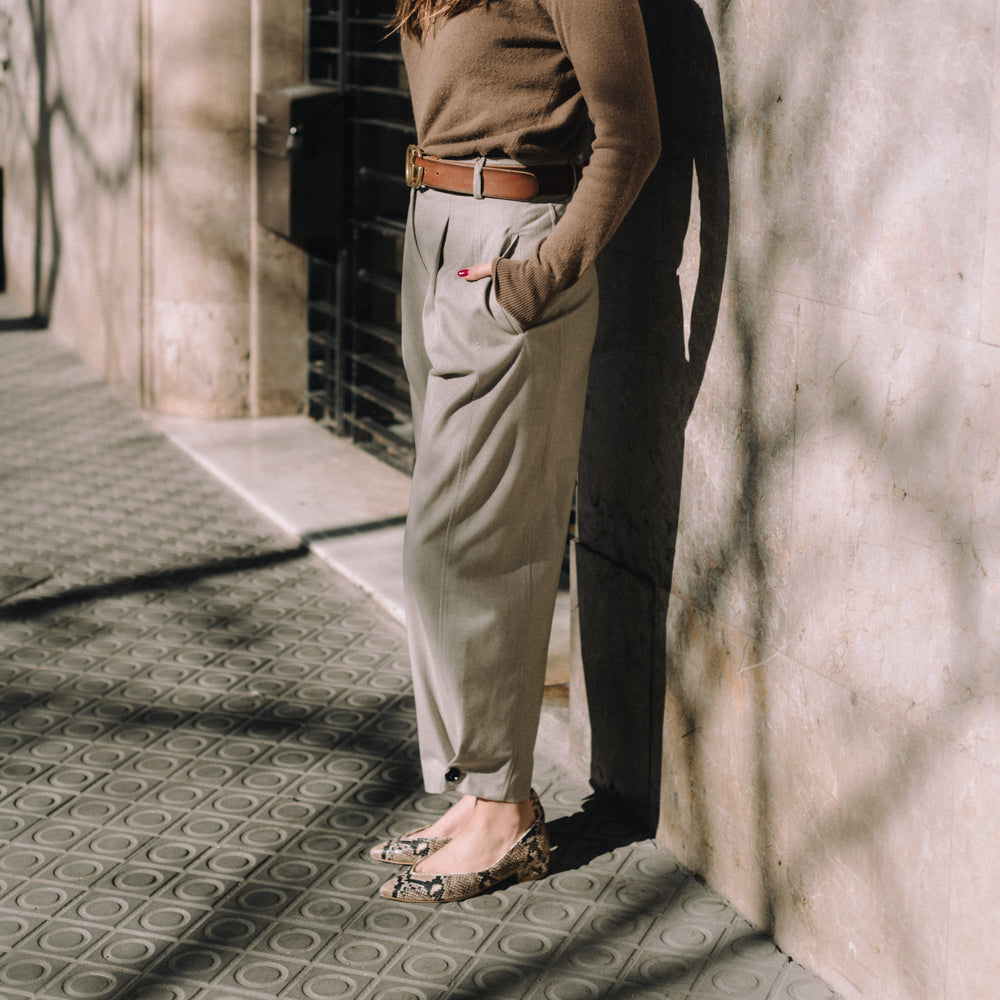 BAILARINA BÁRBARA PUNTA PIEL EFECTO PITÓN ARENA