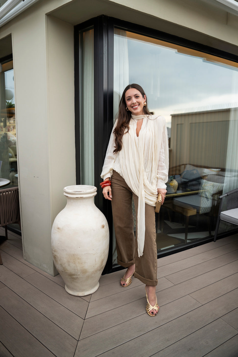 SANDALIA TRIANA PIEL EFECTO PITÓN ORO TACÓN 6CM