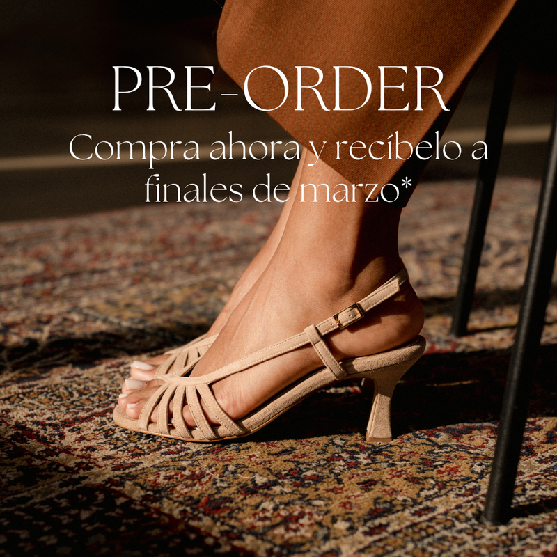TRIANA SANDAL NATURAL SUEDE 6CM HEEL