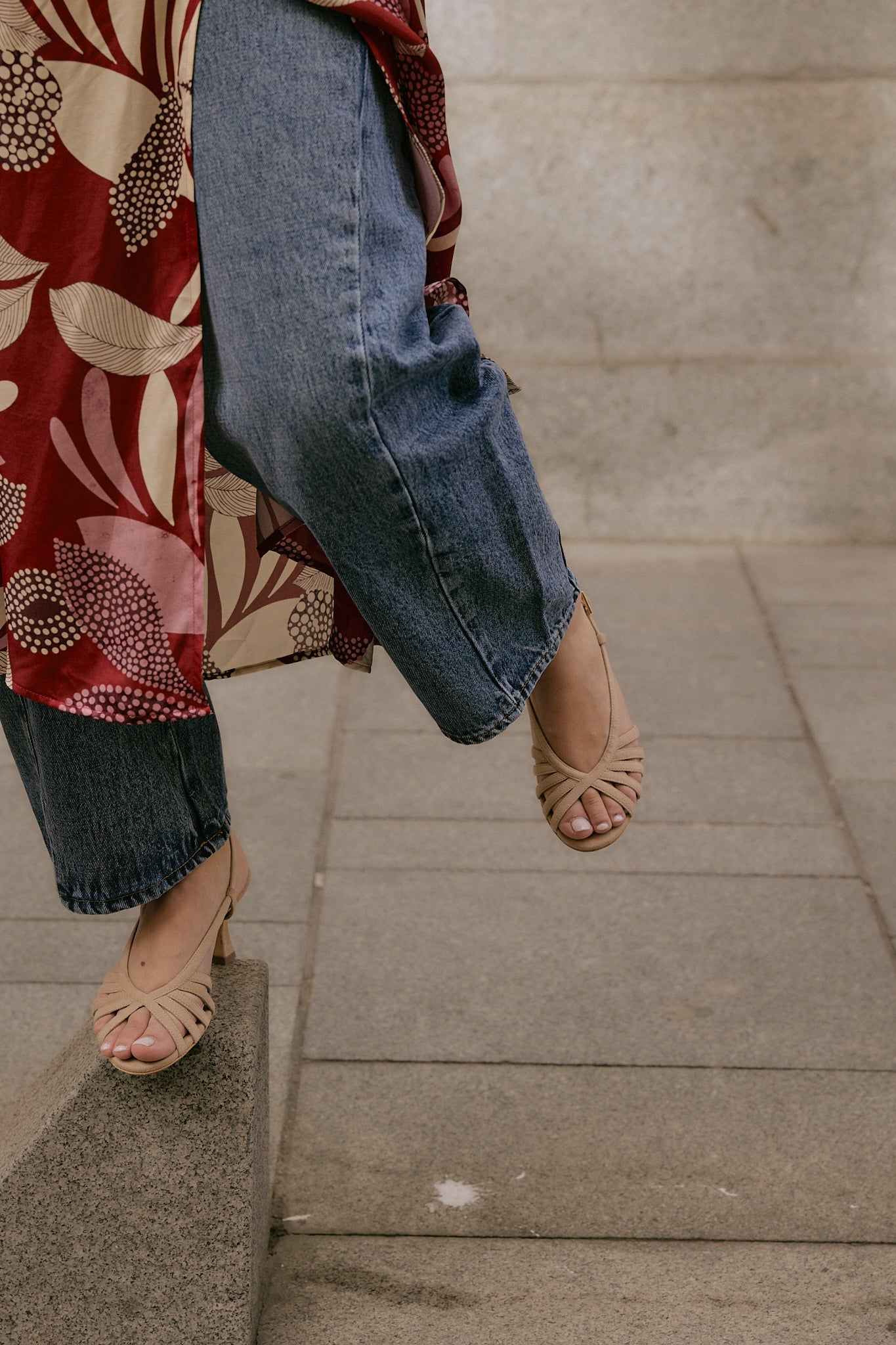 TRIANA SANDAL NATURAL SUEDE 6CM HEEL