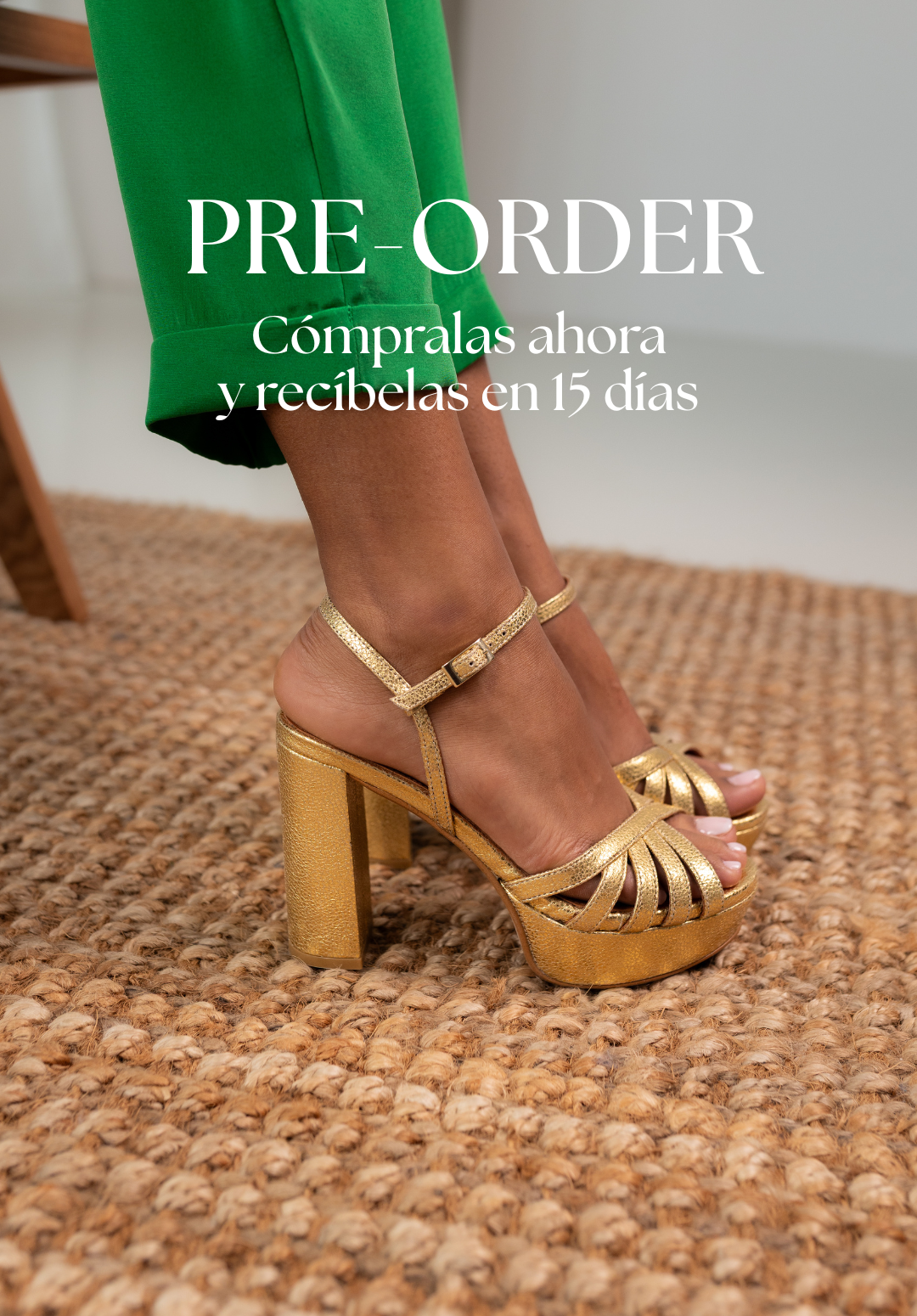 SANDALIA ELENA PIEL GRABADA ORO TACÓN 10CM