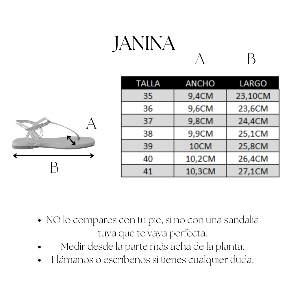 SANDALIA PLANA JANINA PIEL GRABADA PLATA