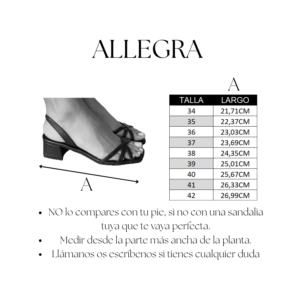 SANDALIA ALLEGRA PIEL GRABADA MARRÓN TACÓN 4CM