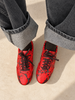 Sneaker Alberto Piel Efecto Pitón Rojo