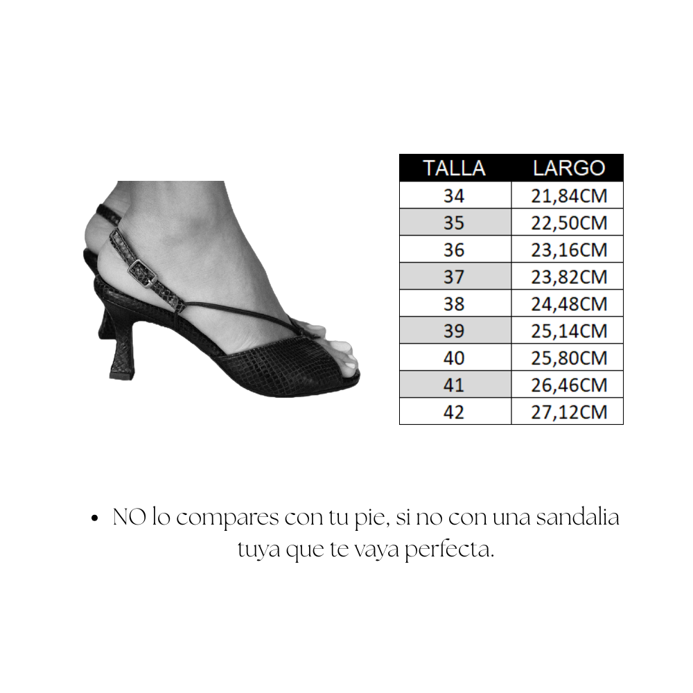 SANDÁLIA YUS PELE EFEITO PÍTON PRETA SALTO 6CM