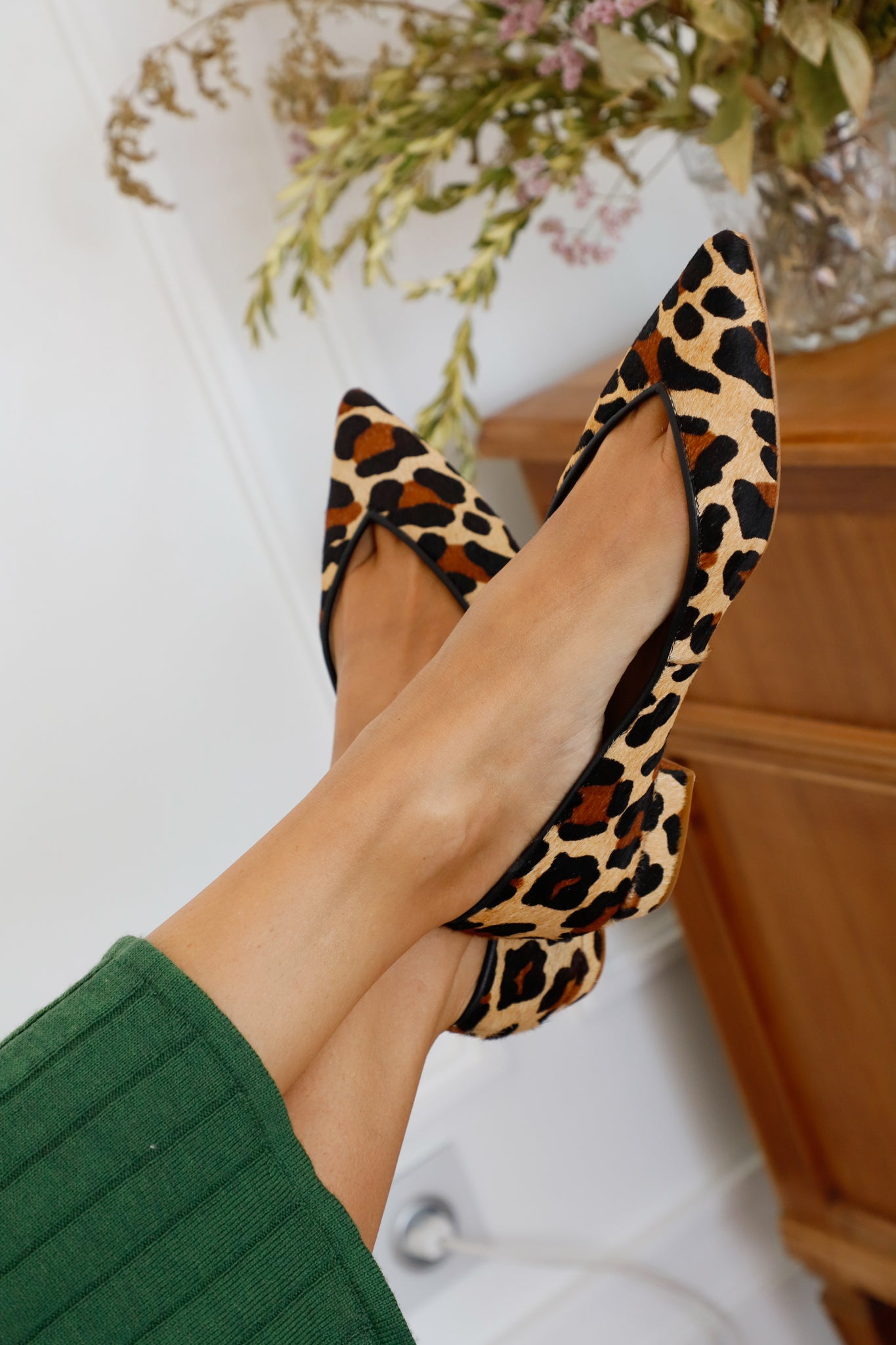 Zapatos De Tacón Para Mujer Estampado Animal Print, Punta Fina, Elegantes