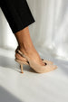 HANNA NATURAL SUEDE 6CM HEEL SLINGBACK STILETTO