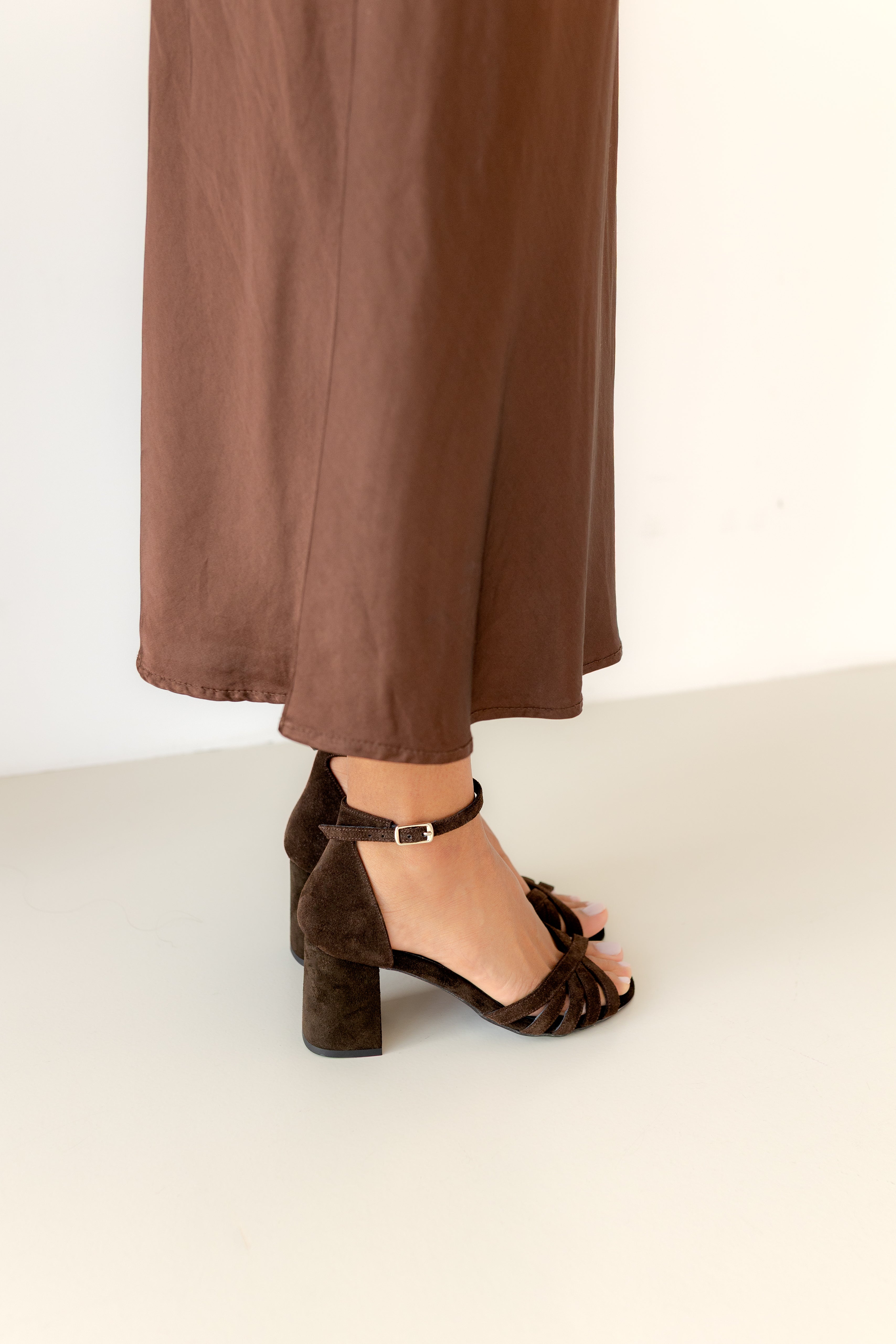 SANDALIA OTTO ANTE MARRÓN CHOCOLATE TACÓN 6CM