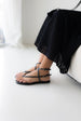 SANDALIA PLANA NOOR PIEL LAMINADO NEGRO
