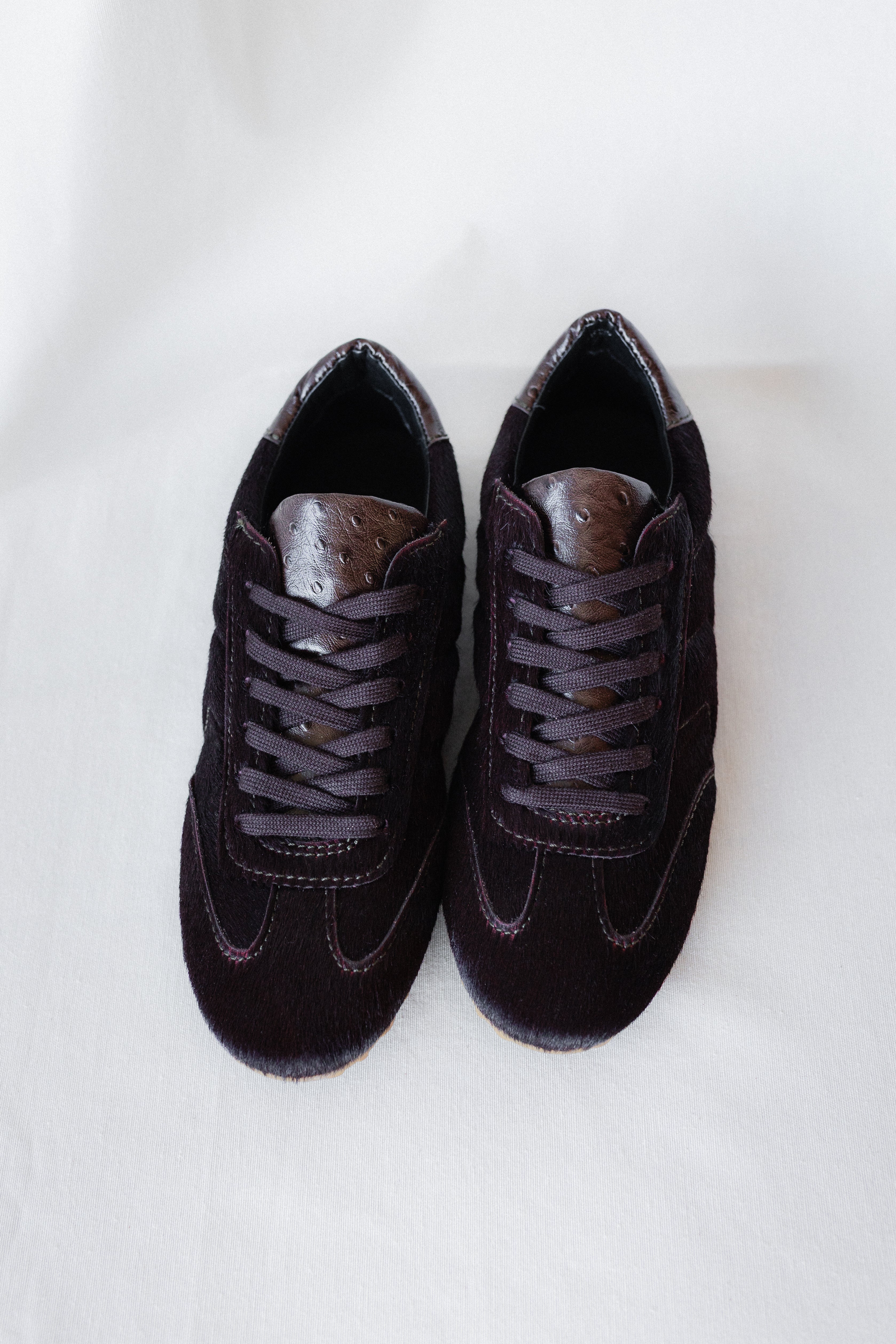 Sneaker Alberto Piel Efecto Pelo Marrón Chocolate