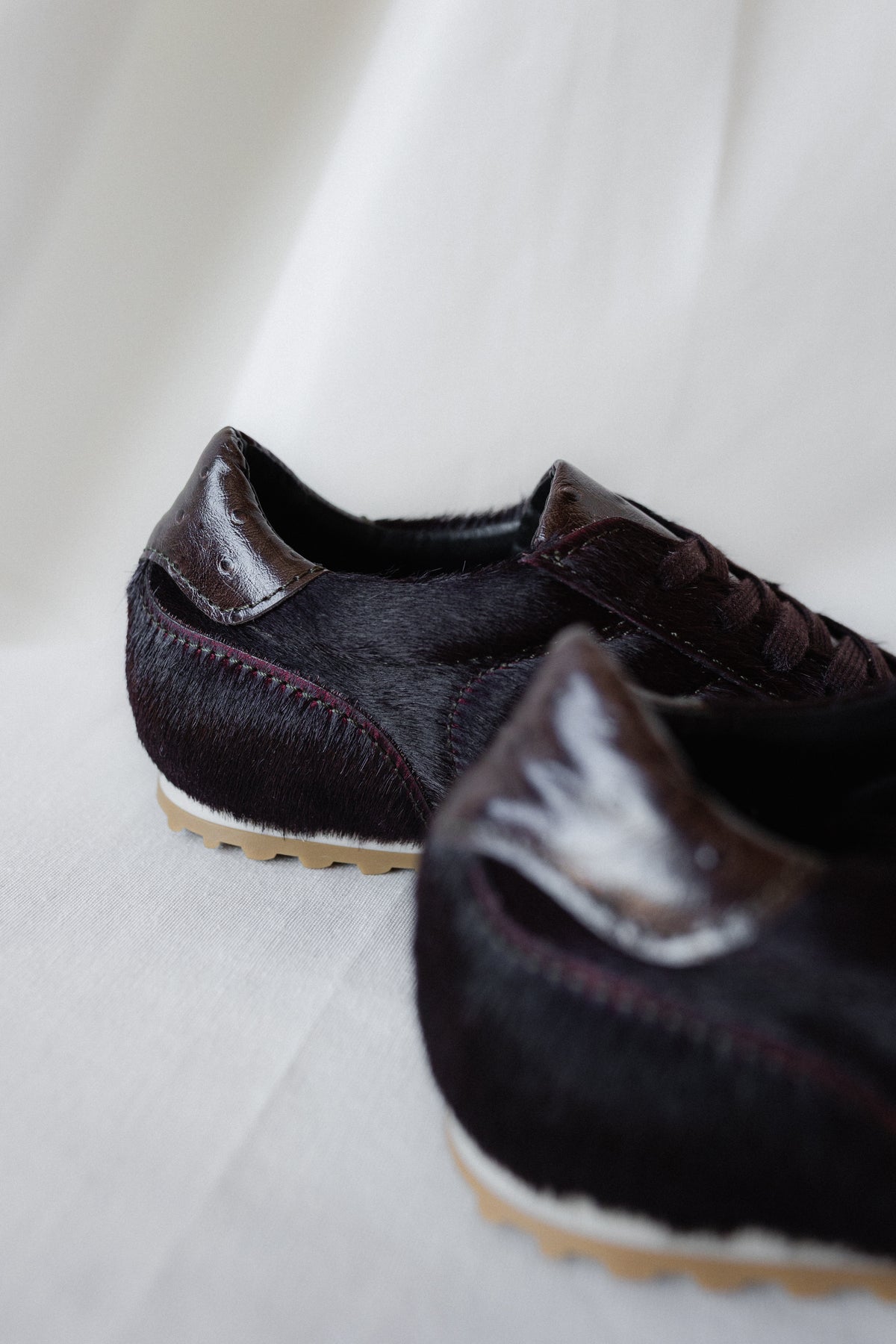 Sneaker Alberto Piel Efecto Pelo Marrón Chocolate