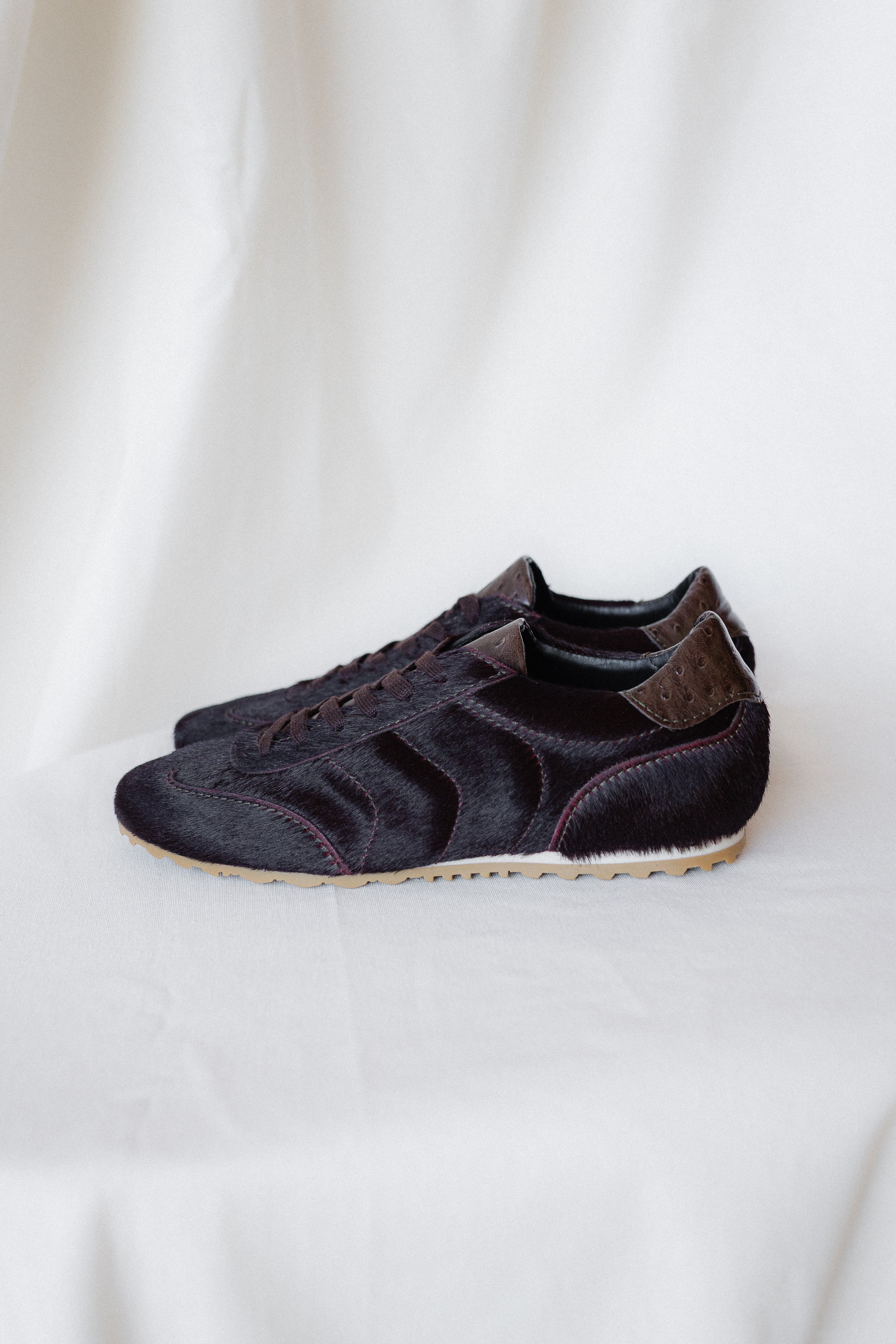 Sneaker Alberto Piel Efecto Pelo Marrón Chocolate