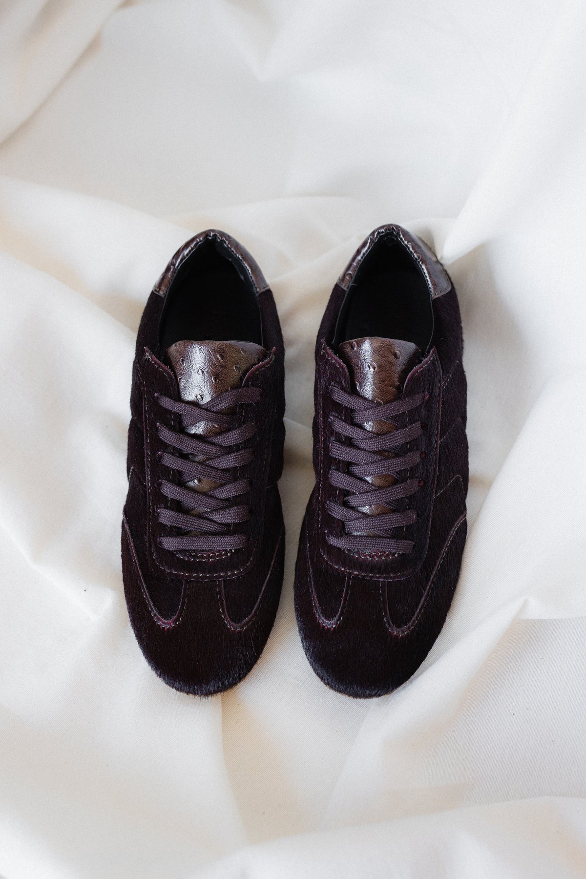 Sneaker Alberto Piel Efecto Pelo Marrón Chocolate